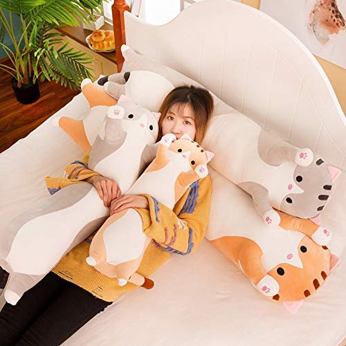 Foto 5 pulgar | Almohada de Felpa Snowolf Gris Cat Soft de 110 cm para Niños - Venta Internacional