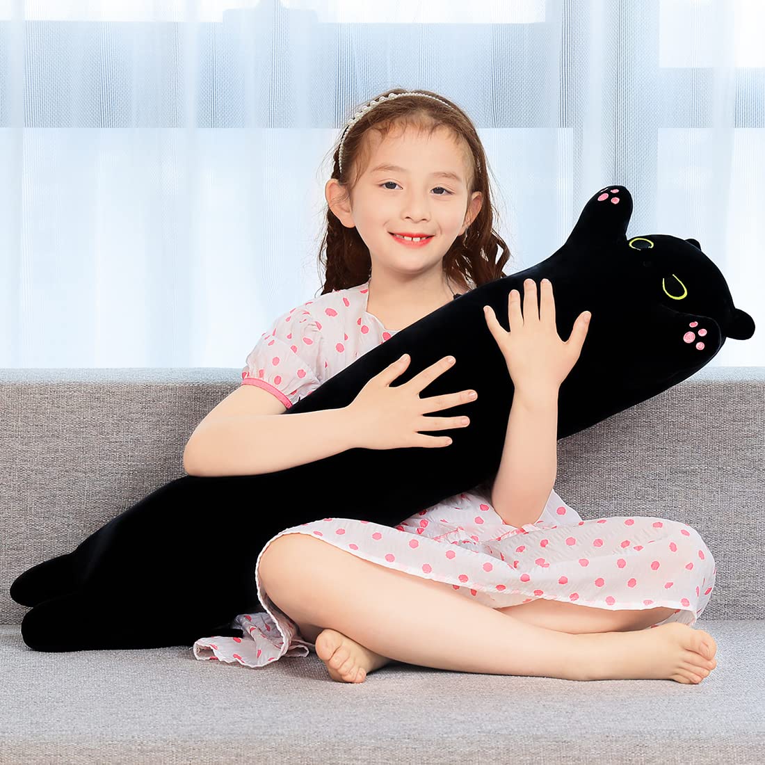 Foto 4 pulgar | Juguete De Peluche Snowolf, Suave Y Largo, Con Forma De Gato Negro, 90 Cm, Para Regalo Para Niños - Venta Internacional