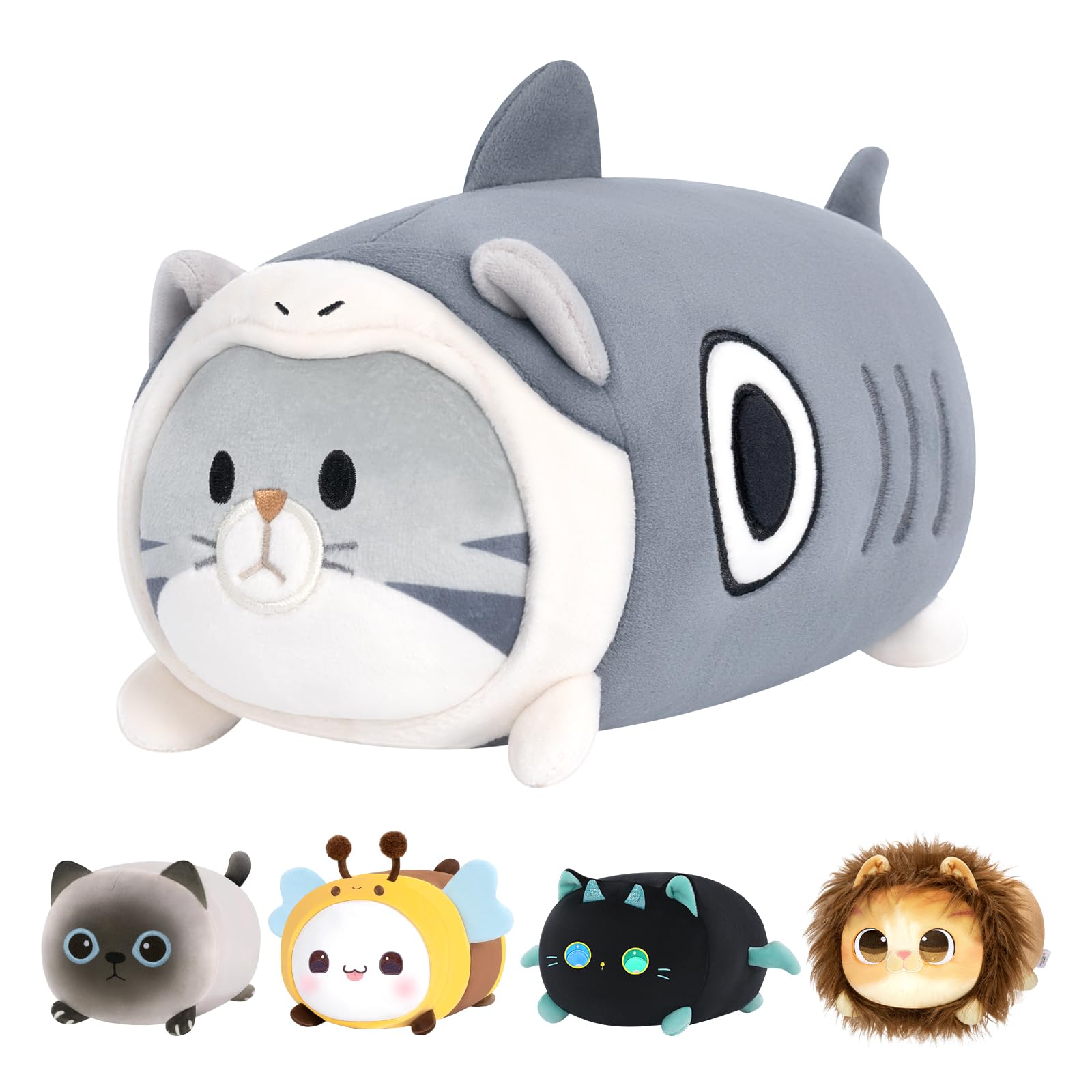 Cojín de Felpa Mewaii Bonito Gato Tiburón con Disfraz de Tiburón 20 Cm - Venta Internacional $443