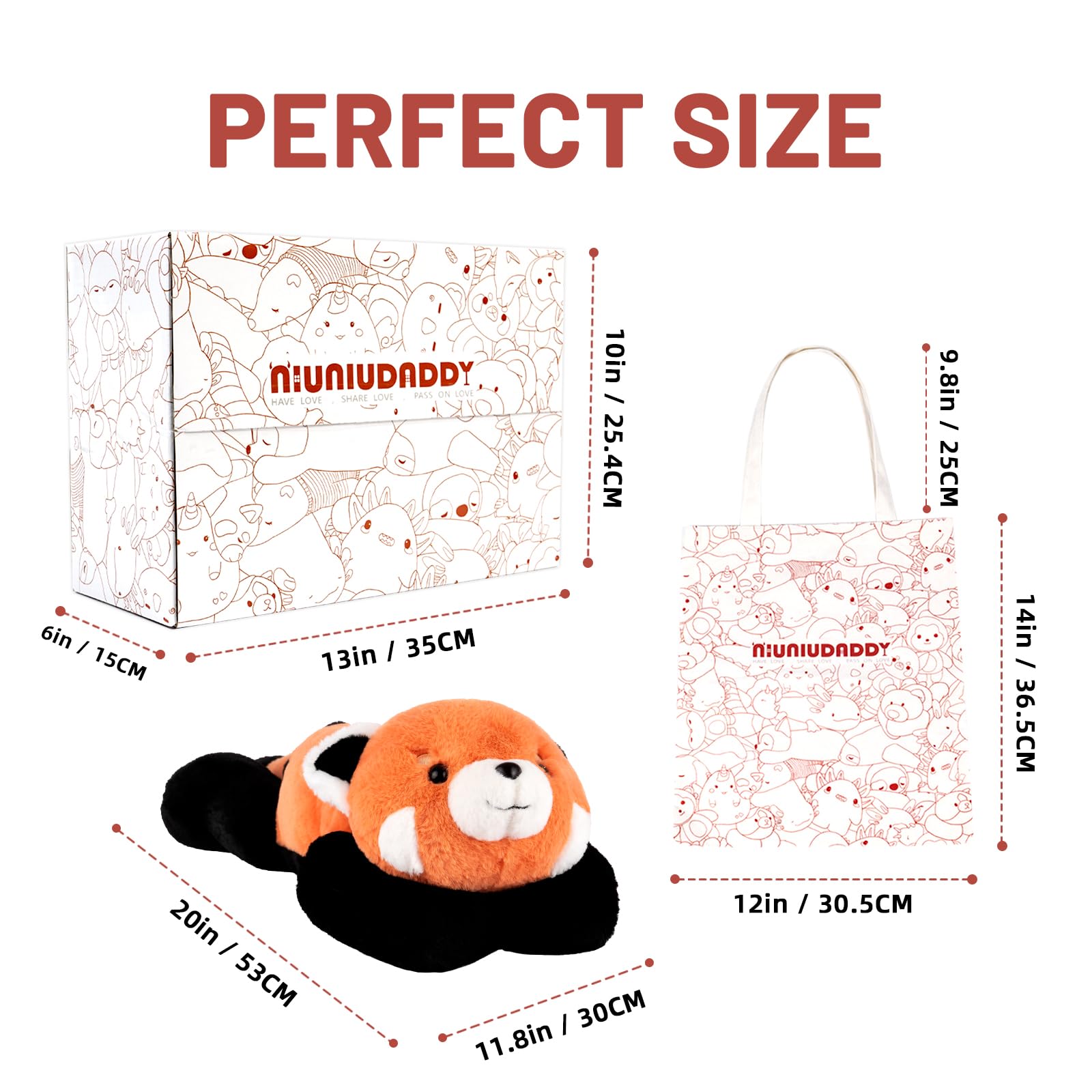 Foto 7 pulgar | Peluche Pesado Niuniudaddy Red Panda De 1,5 Kg - Venta Internacional.