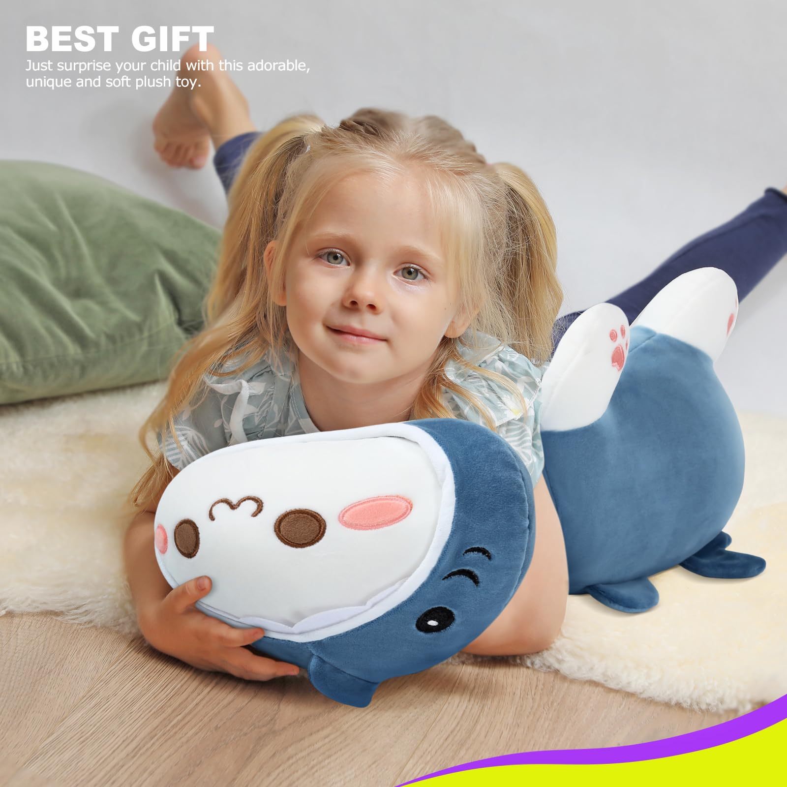 Foto 6 | Peluche Onsoyours, Bonito Animal De Peluche Con Forma De Tiburón Y Gatito, 30 Cm - Venta Internacional.