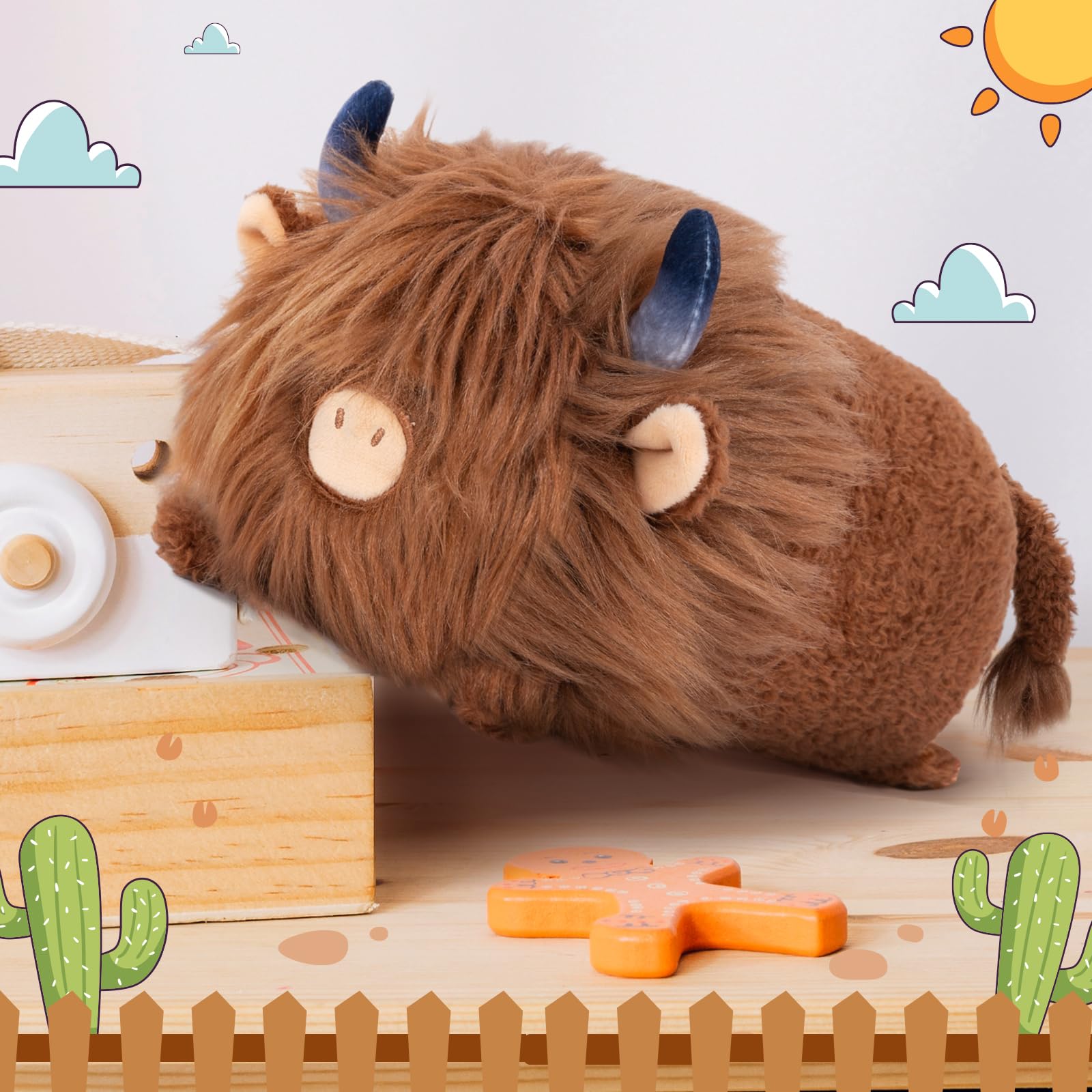 Foto 5 pulgar | Almohada de Felpa Mewaii Cute Highland Cow 20 cm para Niños - Venta Internacional