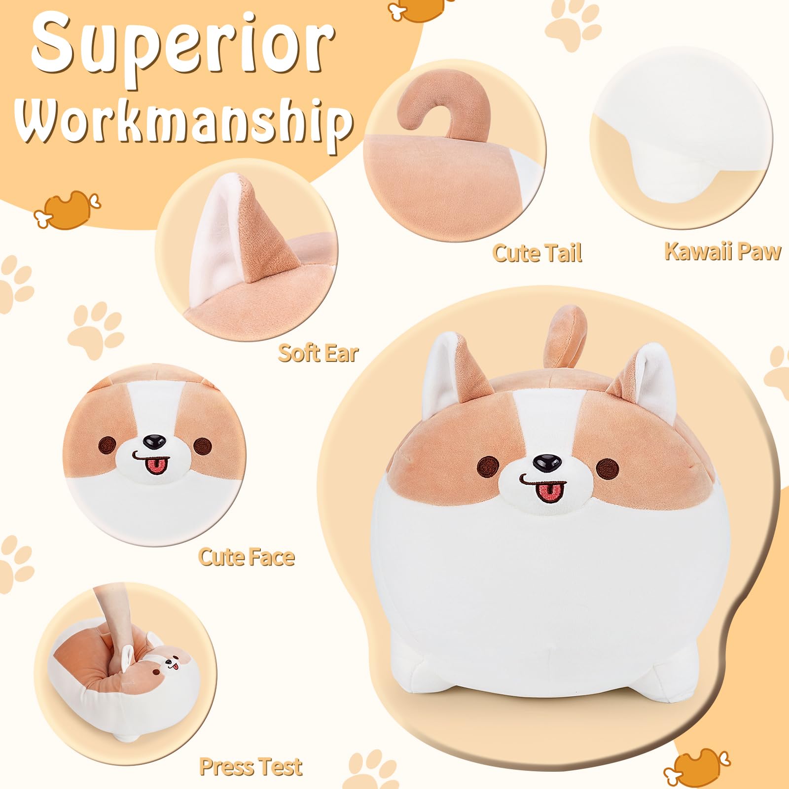 Foto 3 | Almohada de Felpa Auspicious Beginning Shiba Inu & Corgi 40 Cm - Venta Internacional