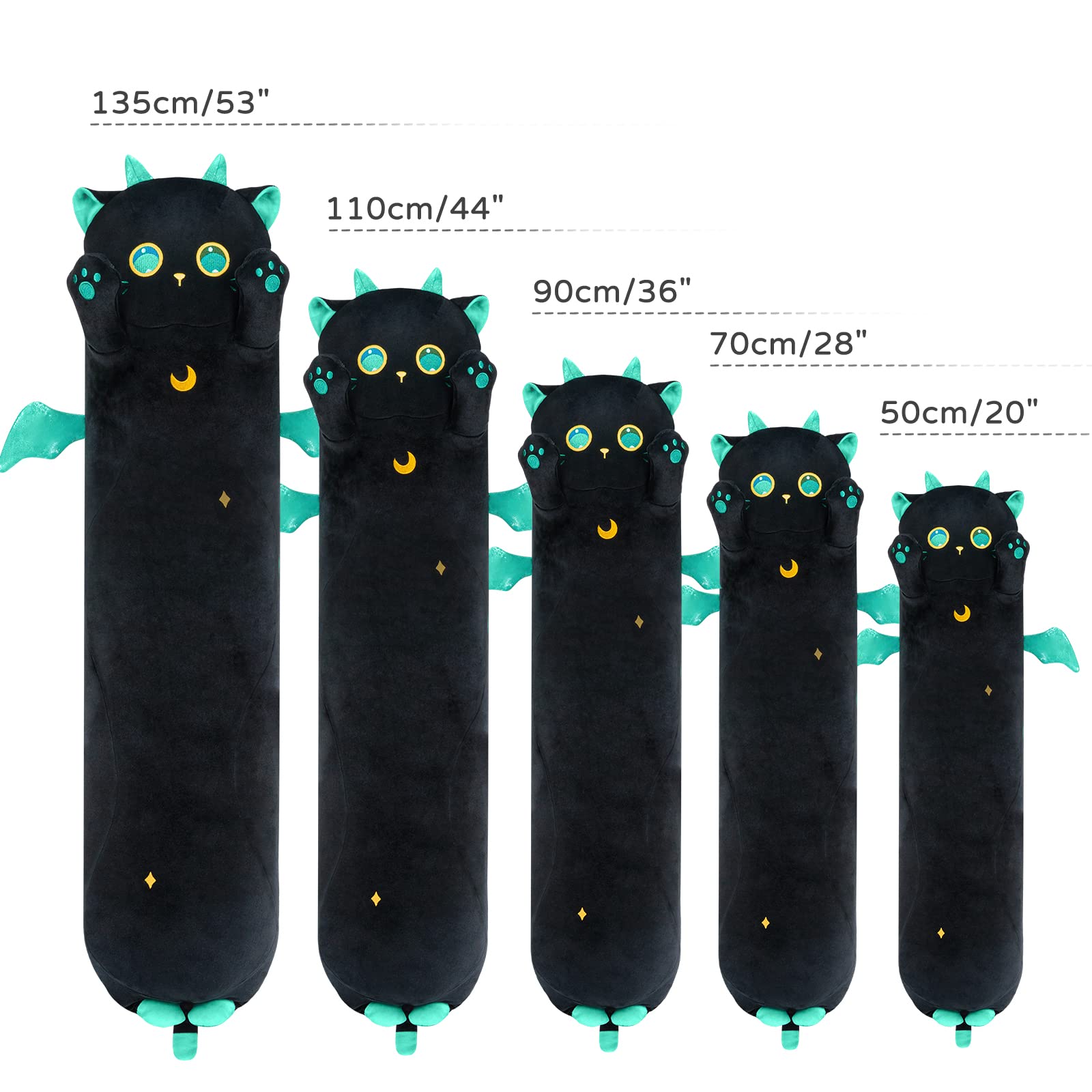 Foto 5 pulgar | Almohada Corporal de Felpa Mewaii Long Cat Black Axolotl 110 cm - Venta Internacional