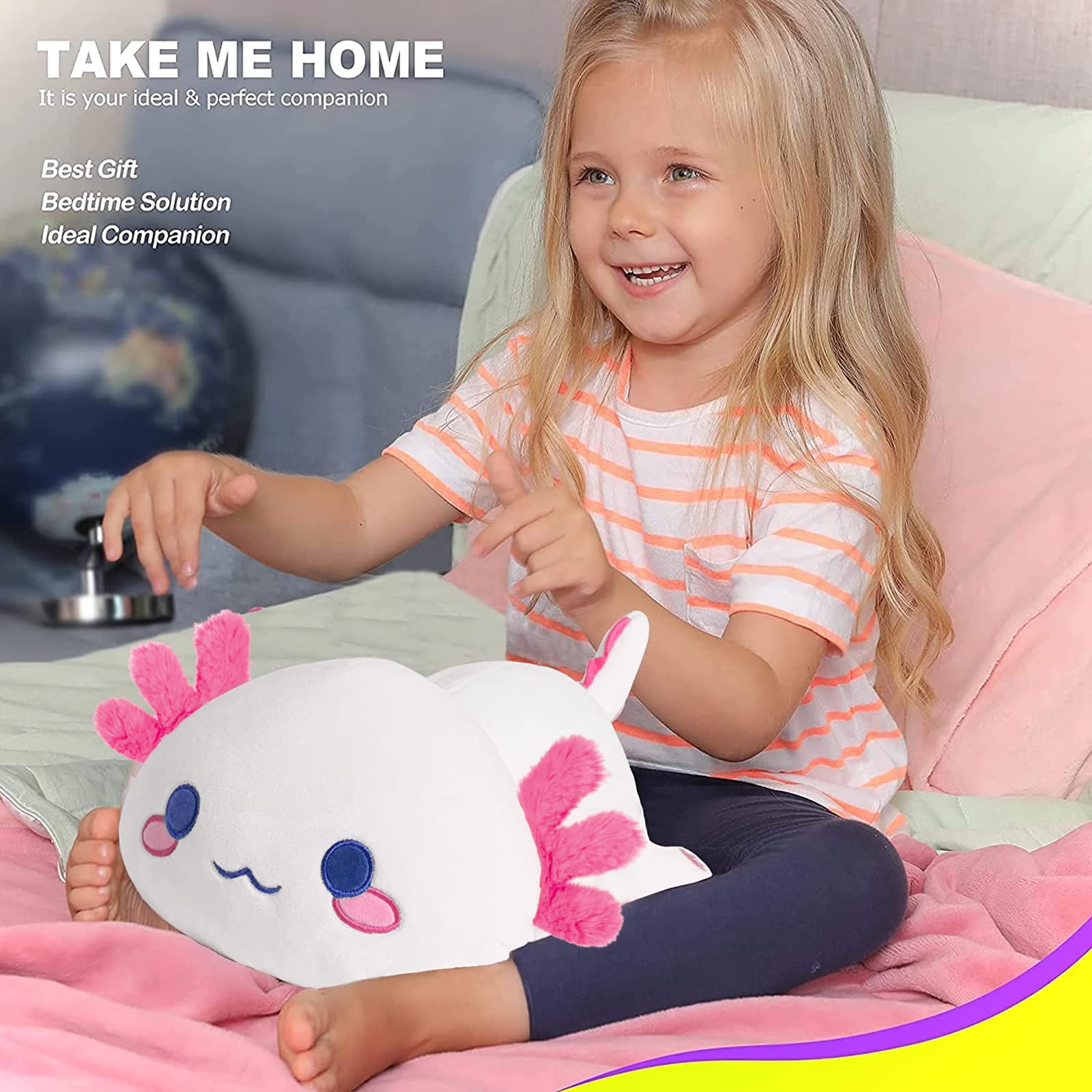 Foto 4 | Peluche Onsoyours, Bonita Salamandra Con Forma De Axolotl Para Niños, 33 Cm - Venta Internacional.