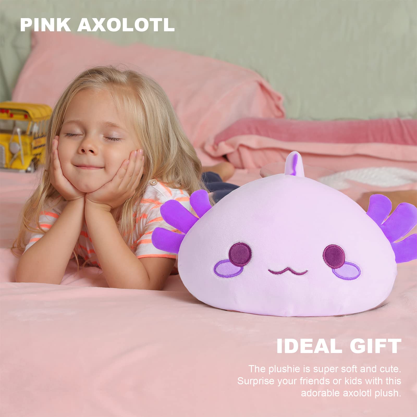 Foto 5 | Peluche Onsoyours Cute Axolotl Purple 48 Cm Para Niños - Venta Internacional.