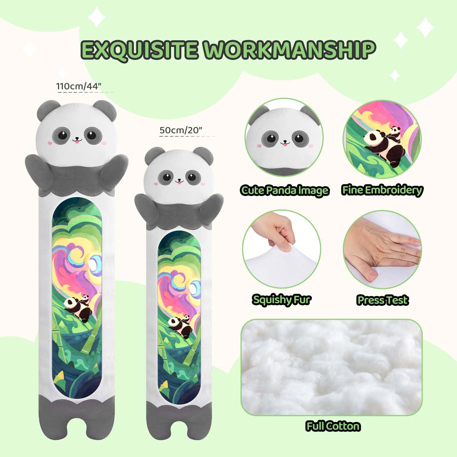 Foto 4 pulgar | Almohada Corporal de Felpa Mewaii Long Panda Kawaii 135 cm - Venta Internacional