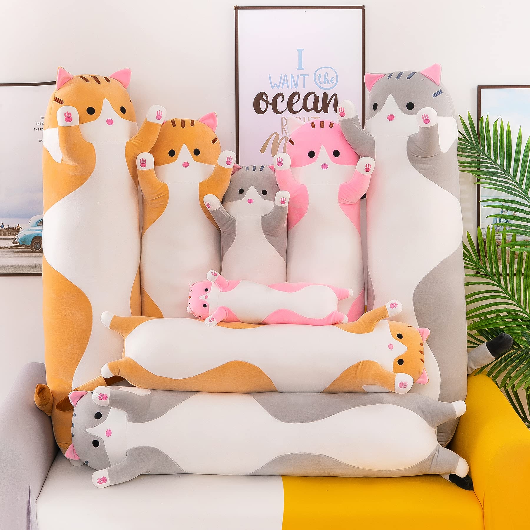 Foto 3 pulgar | Almohada de Felpa Snowolf Rosa Cat Soft de 70 cm para Niños - Venta Internacional