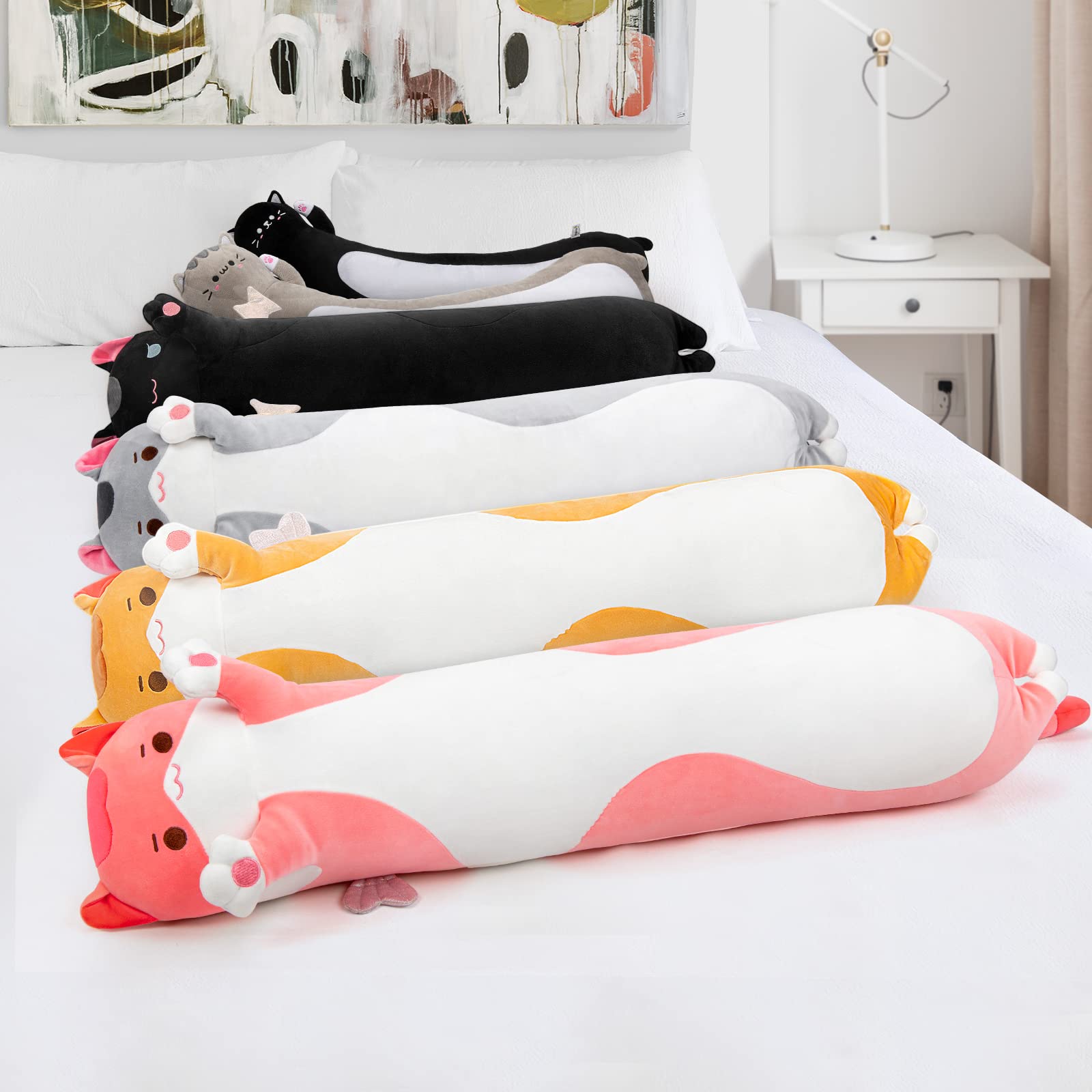 Foto 6 pulgar | Almohada Corporal de Felpa Mewaii Long Cat Rosa 110 cm - Venta Internacional