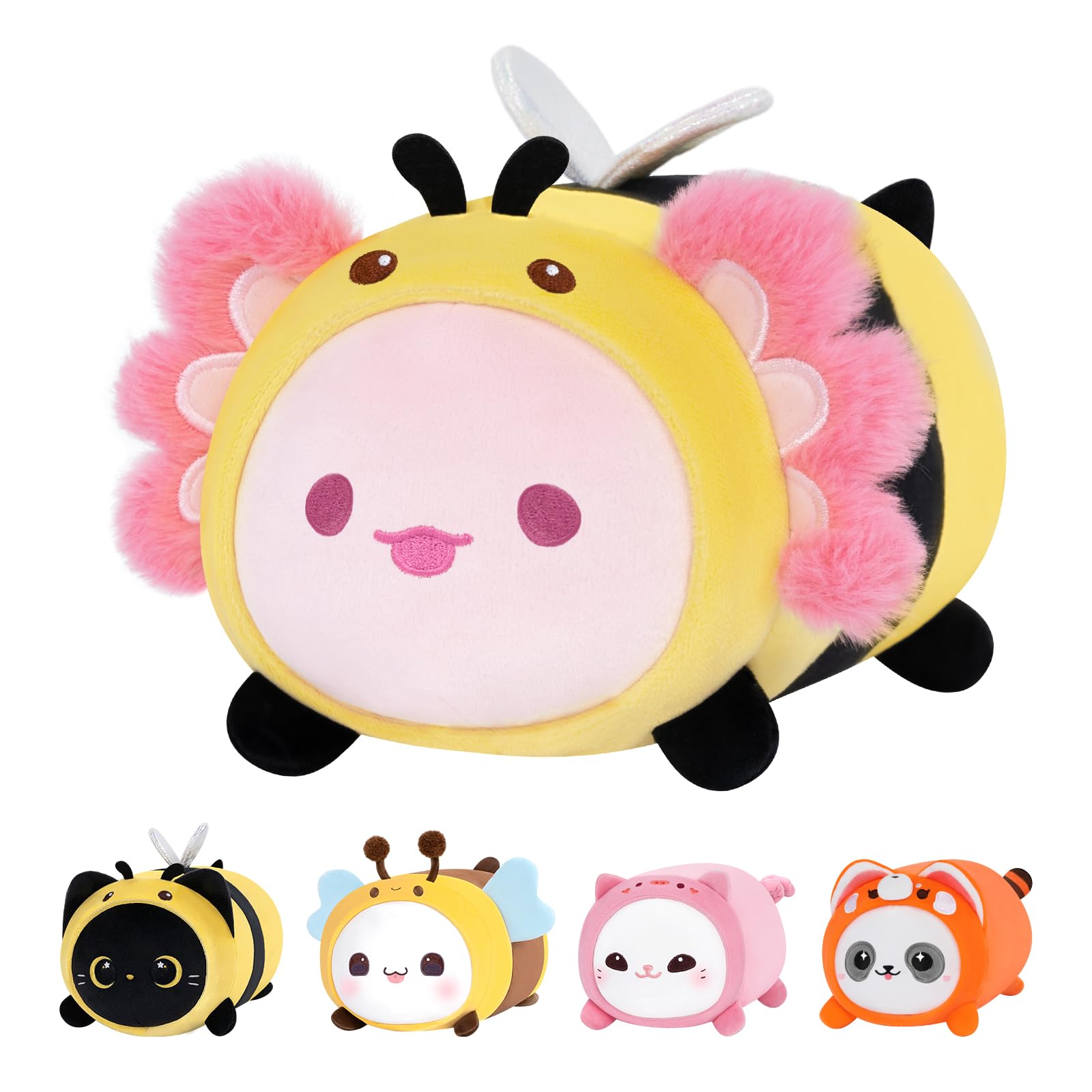 Foto 2 pulgar | Almohada de Felpa Mewaii Cute Axolotl Bee 20 cm Kawaii para Niños - Venta Internacional