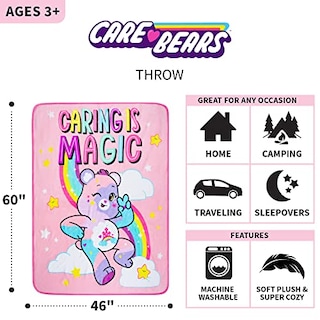 Foto 4 | Throw Franco Care Bears Micro Raschel 117 Cm X 152 Cm - Venta Internacional.