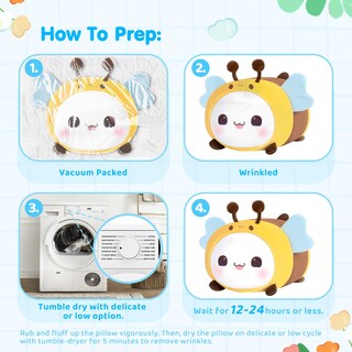Foto 7 | Cojín de felpa Mewaii con Forma de Gato y Abeja Kawaii de 20 cm - Venta Internacional