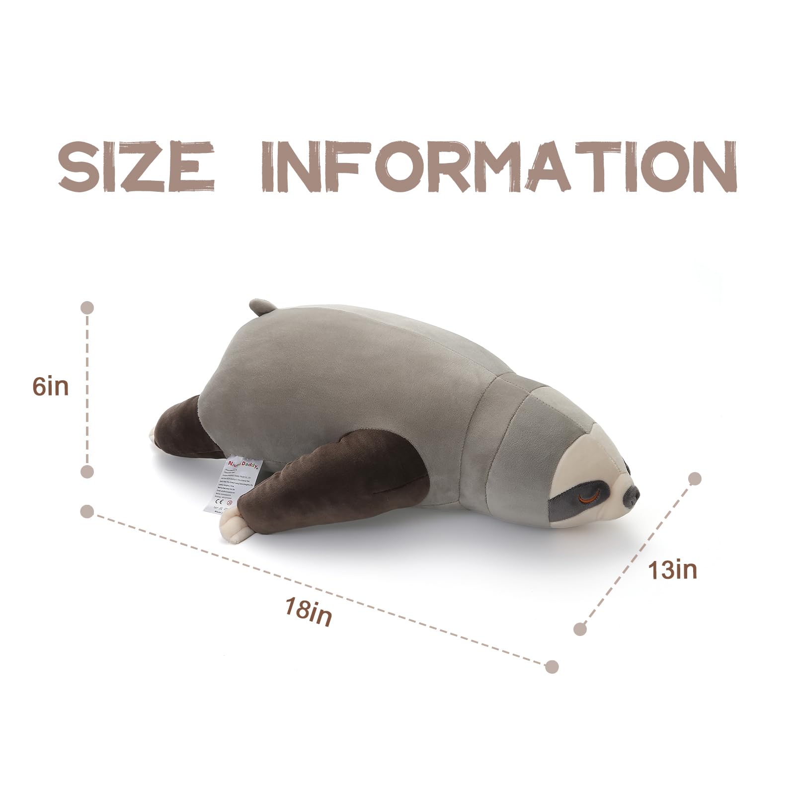 Foto 6 pulgar | Almohada de Peluche Niuniu Daddy Jumbo Stuffed Sloth Tamaño Grande 1m - Venta Internacional