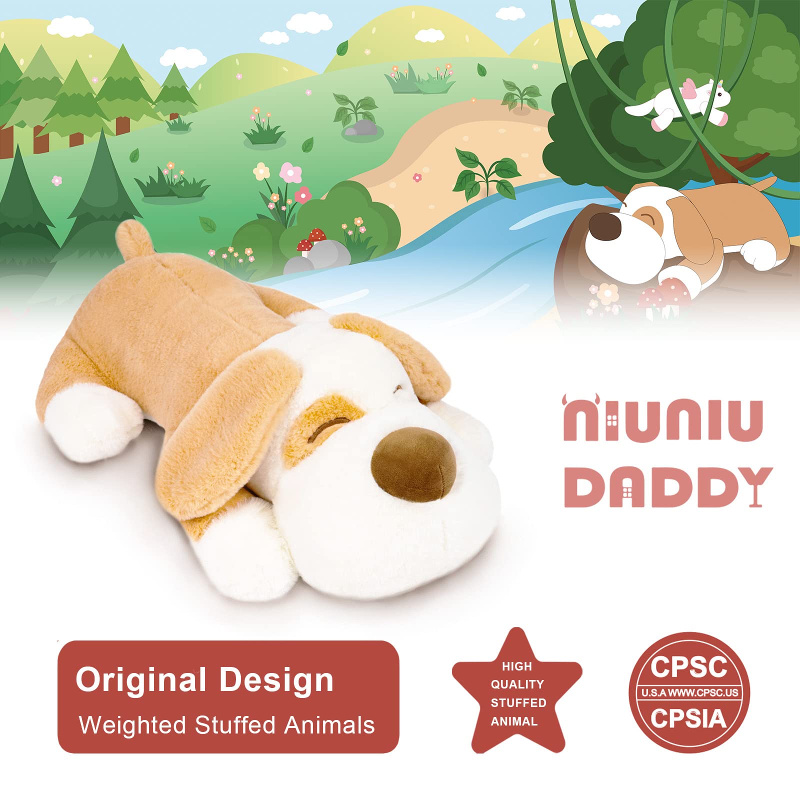 Foto 5 | Peluche Pesado Niuniu Daddy Dog De 1,36 Kg Para La Ansiedad - Venta Internacional.