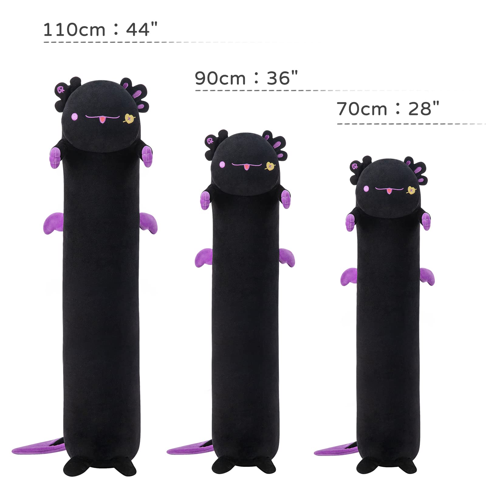 Foto 5 pulgar | Almohada Corporal de Felpa Mewaii Long Cat Black Axolotl 70 cm - Venta Internacional