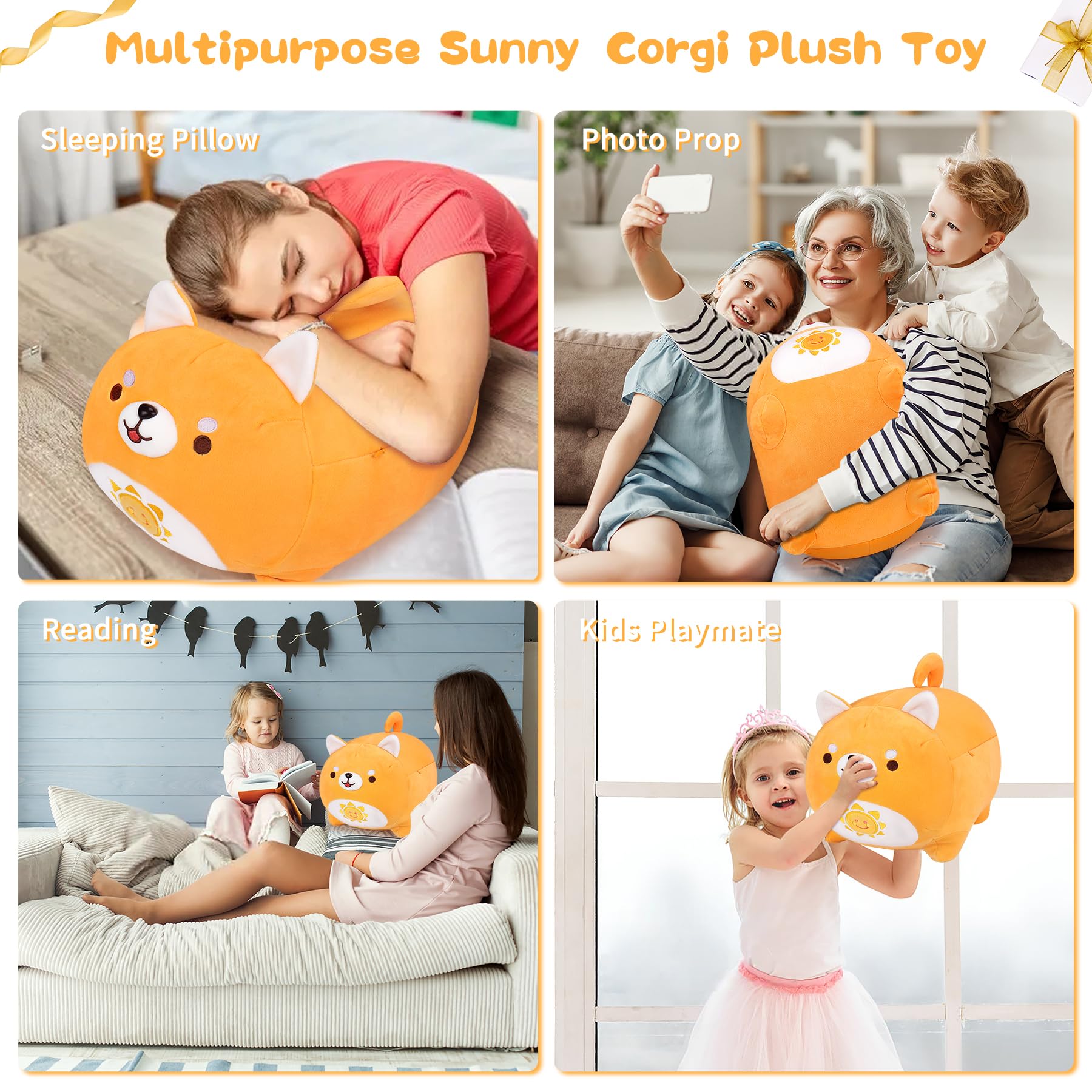 Foto 7 pulgar | Peluche Corgi Sunny Day Con Forma De Animal De Peluche, 40 Cm, Auspicioso Comienzo - Venta Internacional.