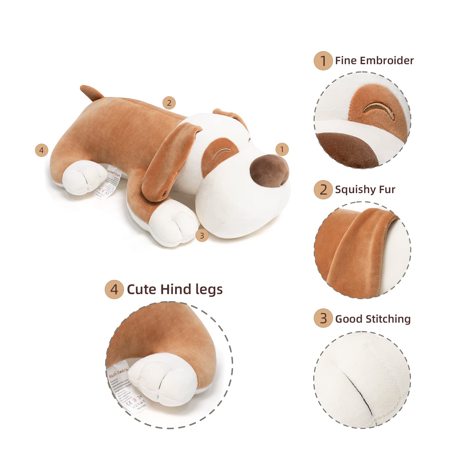 Foto 4 pulgar | Almohada de Peluche Infantil Niuniu Daddy Daddy Brown Puppy-Venta Internacional