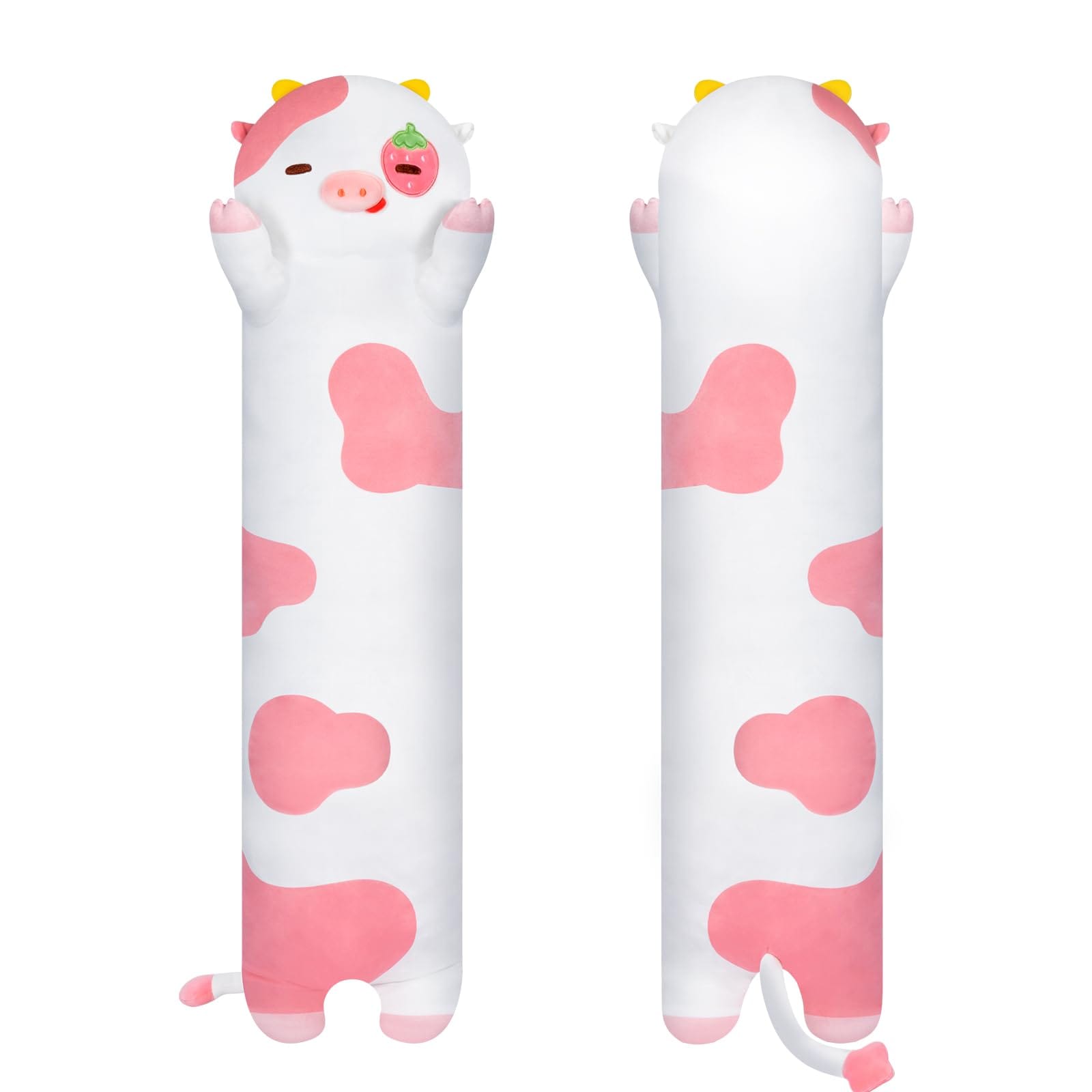 Almohada Corporal de Felpa Mewaii Long Cow Kawaii Strawberry 130 cm - Venta Internacional $1,445