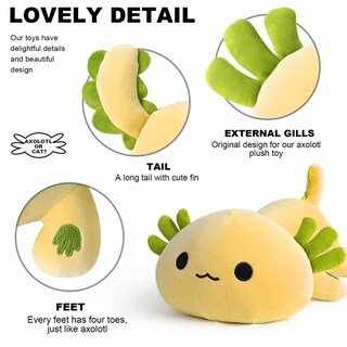 Foto 3 | Peluche Onsoyours Cute Axolotl Amarillo 48 Cm Para Niños - Venta Internacional.