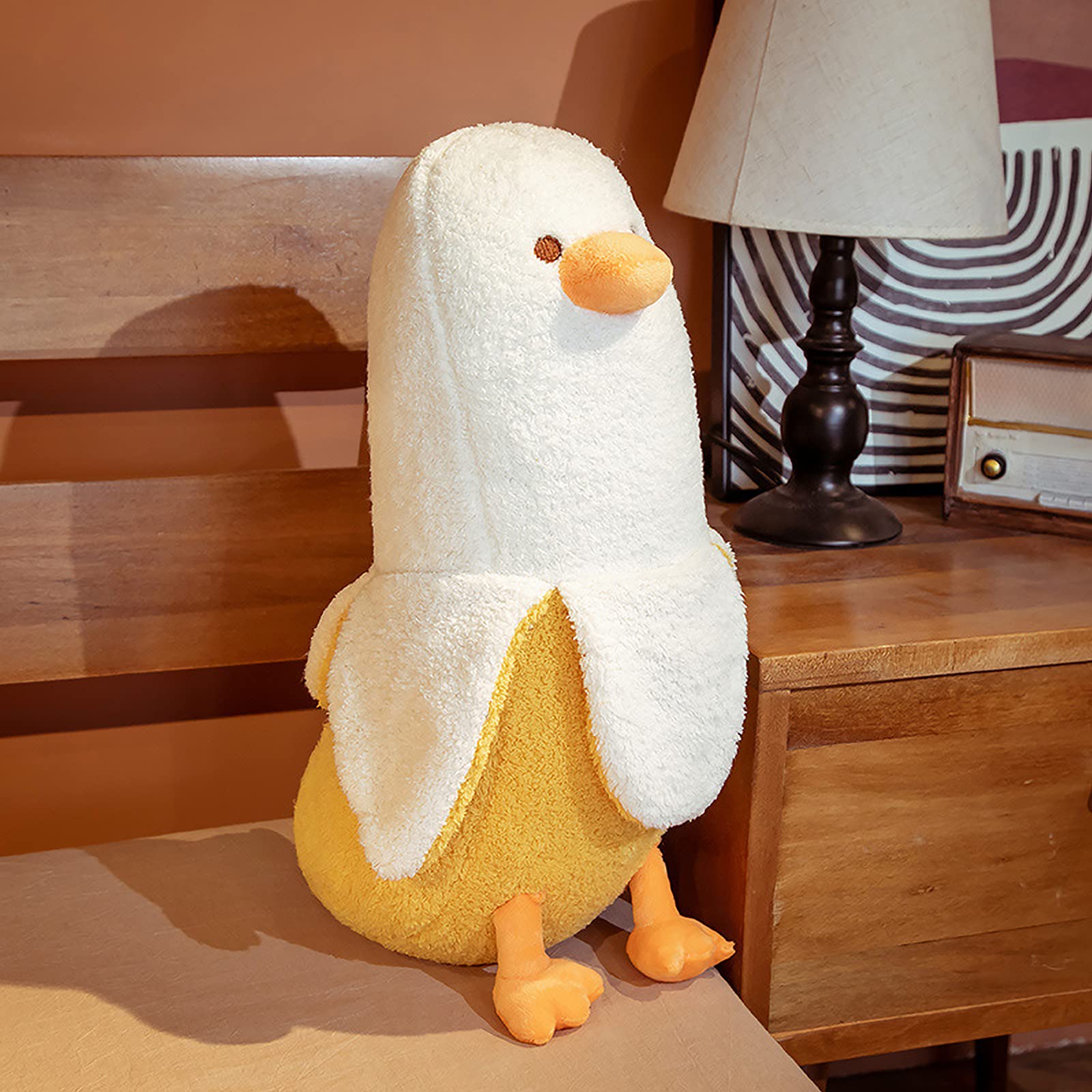 Foto 4 | Almohada de Peluche PEACHCAT Banana Duck con forma de Melocotón color Blanco - Venta Internacional