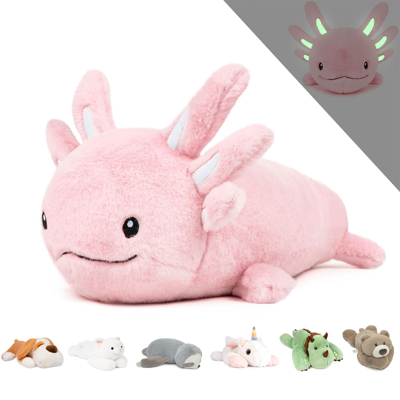 Peluche Pesado Niuniu Daddy Axolotl, 1,3 Kg - Venta Internacional. $869