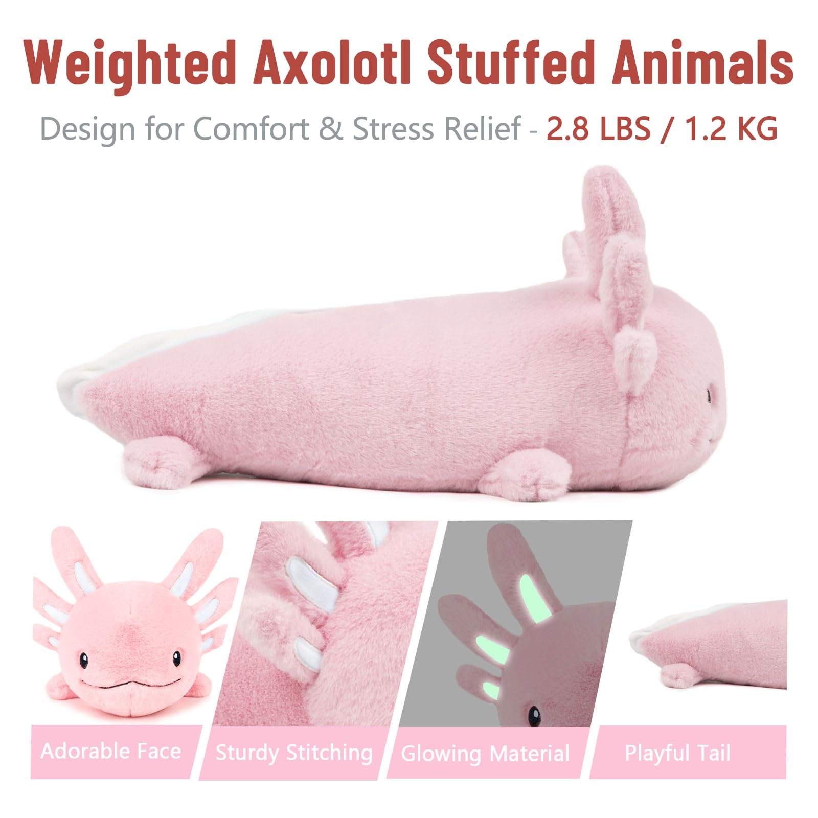 Foto 8 pulgar | Peluche Pesado Niuniu Daddy Axolotl, 1,3 Kg - Venta Internacional.