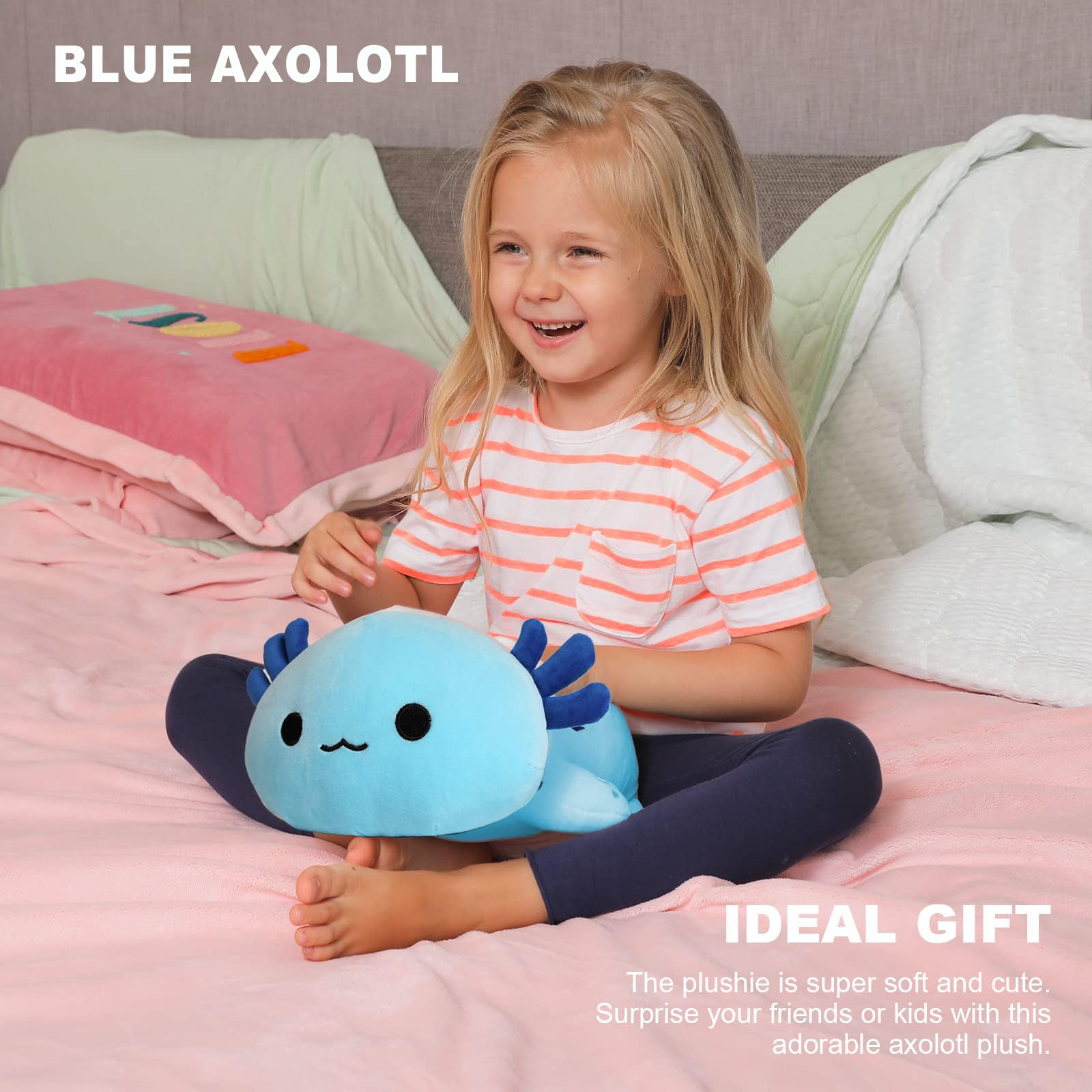 Foto 4 | Peluche Onsoyours Cute Axolotl Azul De 48 Cm Para Niños Y Adultos - Venta Internacional.