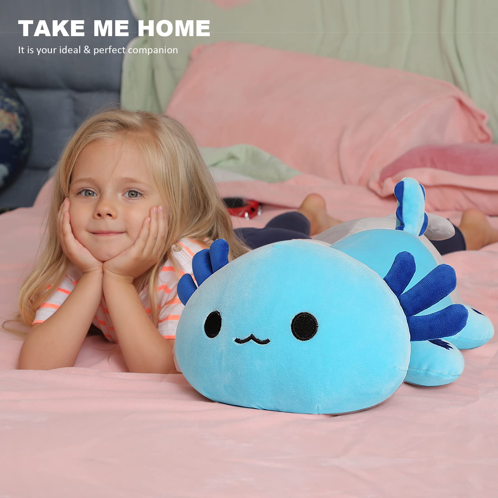 Foto 7 pulgar | Peluche Onsoyours Cute Axolotl Azul De 48 Cm Para Niños Y Adultos - Venta Internacional.