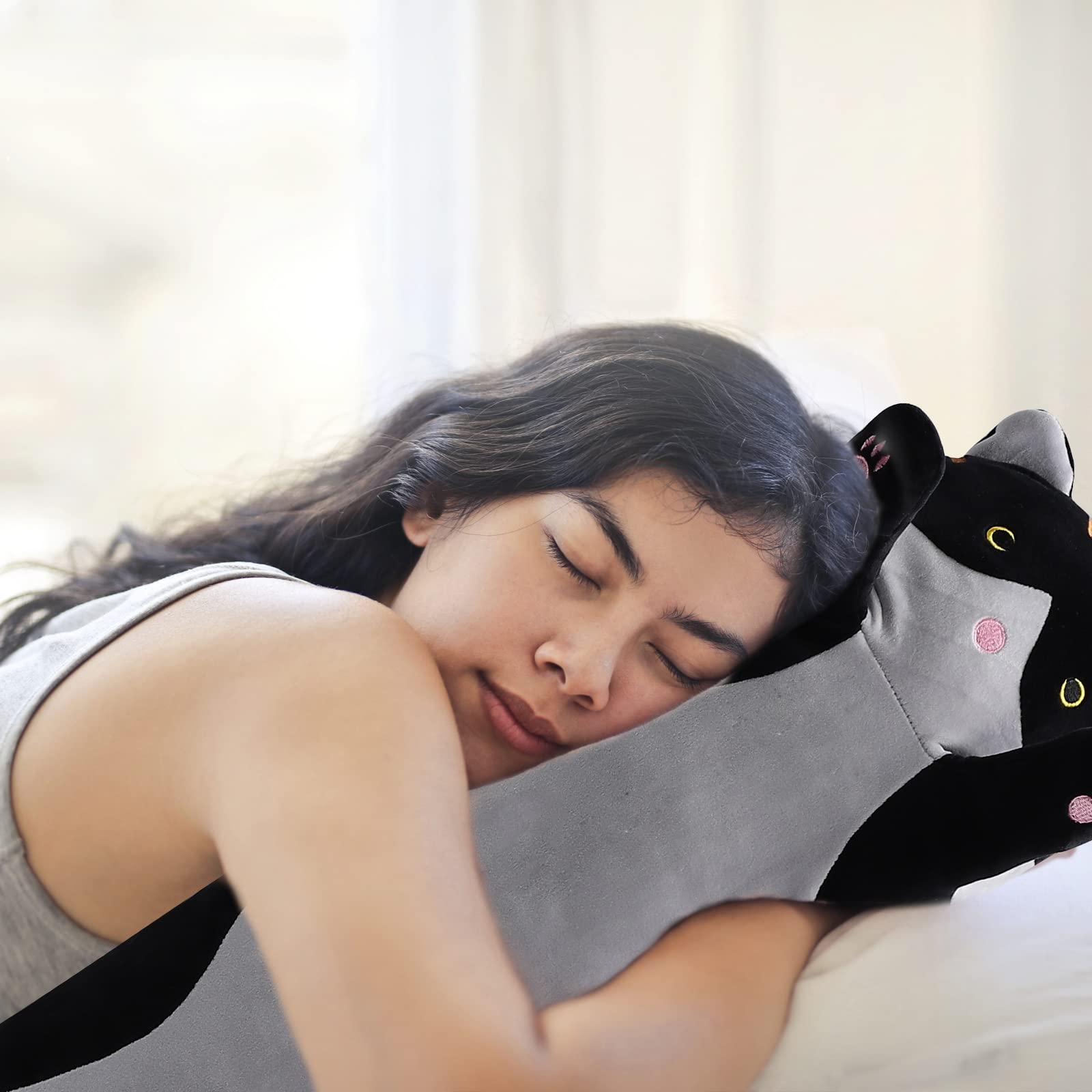 Foto 7 pulgar | Almohada de Peluche Shangman con Forma de Gato Negro 110 cm - Venta Internacional