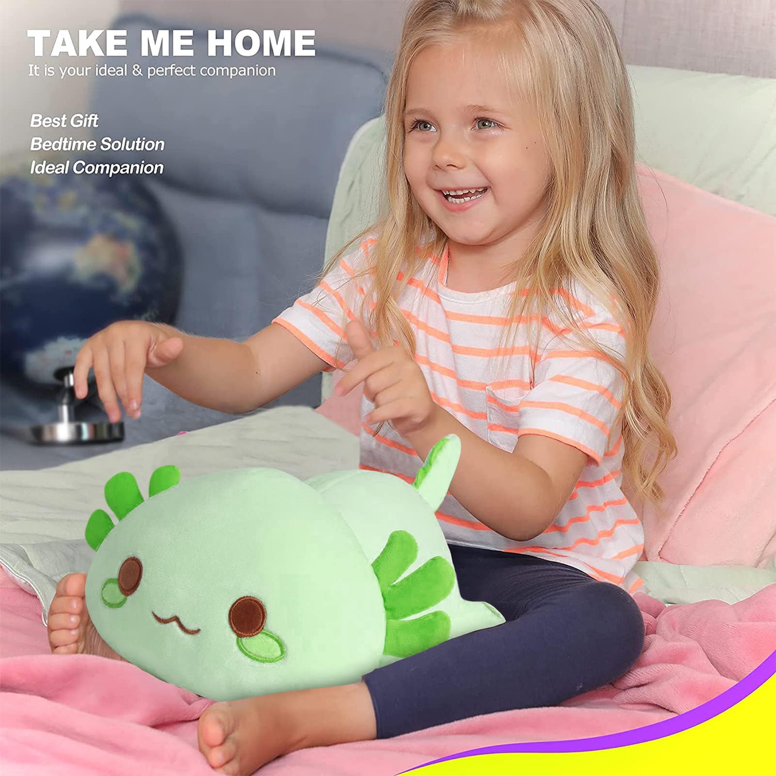 Foto 6 | Peluche Onsoyours, Bonita Salamandra Con Forma De Axolotl Para Niños, 13 Cm - Venta Internacional.