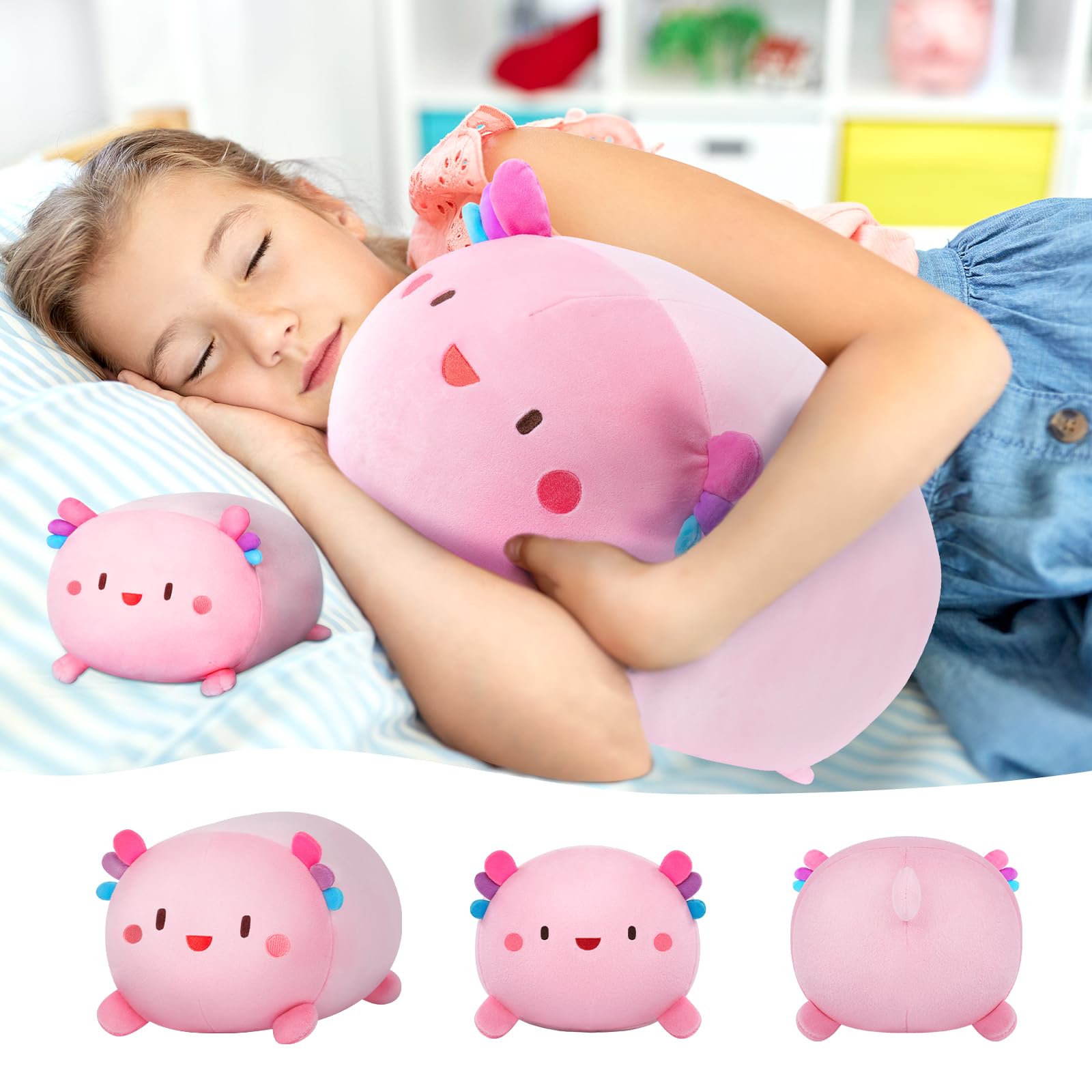 Foto 3 pulgar | Almohada de Peluche Mewaii Ajolote Rosa 20 cm - Venta Internacional