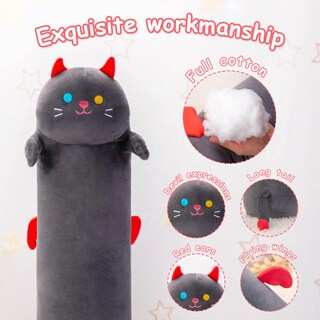 Foto 2 | Almohada Corporal de Felpa Mewaii Gato Largo 135 cm Negro - Venta Internacional