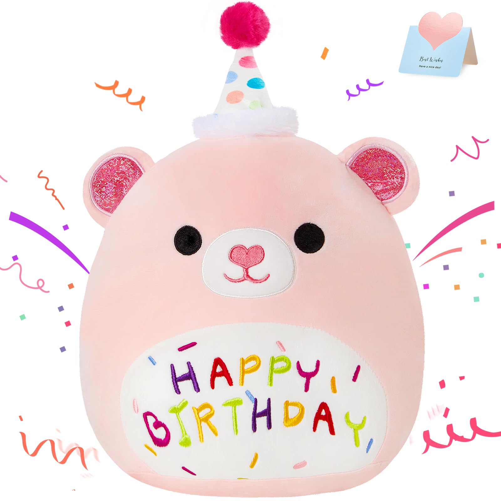 Almohada de Felpa Bstaofy Oso de Feliz Cumpleaños 43 Cm - Venta Internacional