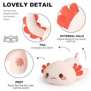 Foto 3 | Peluche Onsoyours Cute Axolotl De 13 Pulgadas Para Niños Y Adultos - Venta Internacional.