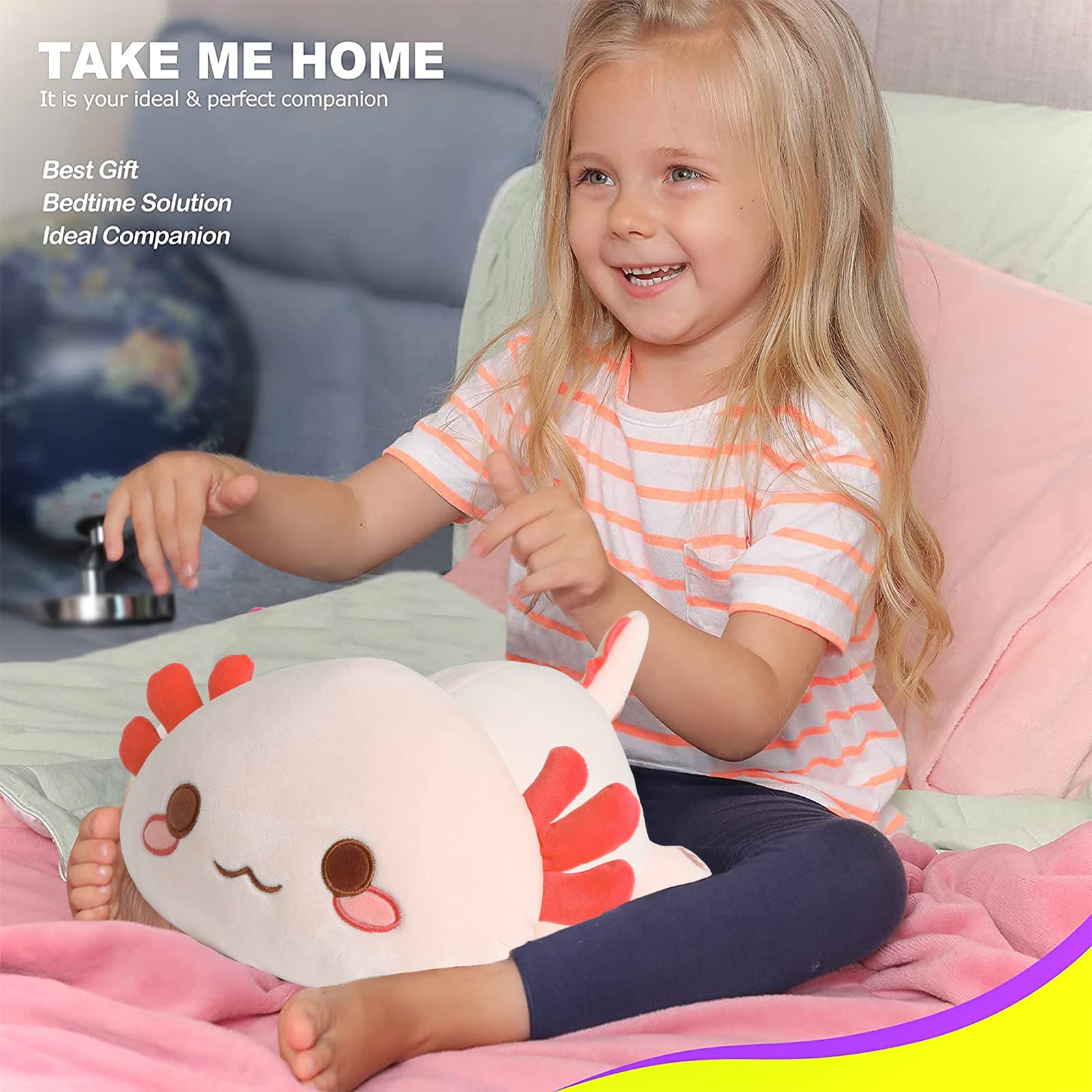 Foto 4 | Peluche Onsoyours Cute Axolotl De 13 Pulgadas Para Niños Y Adultos - Venta Internacional.