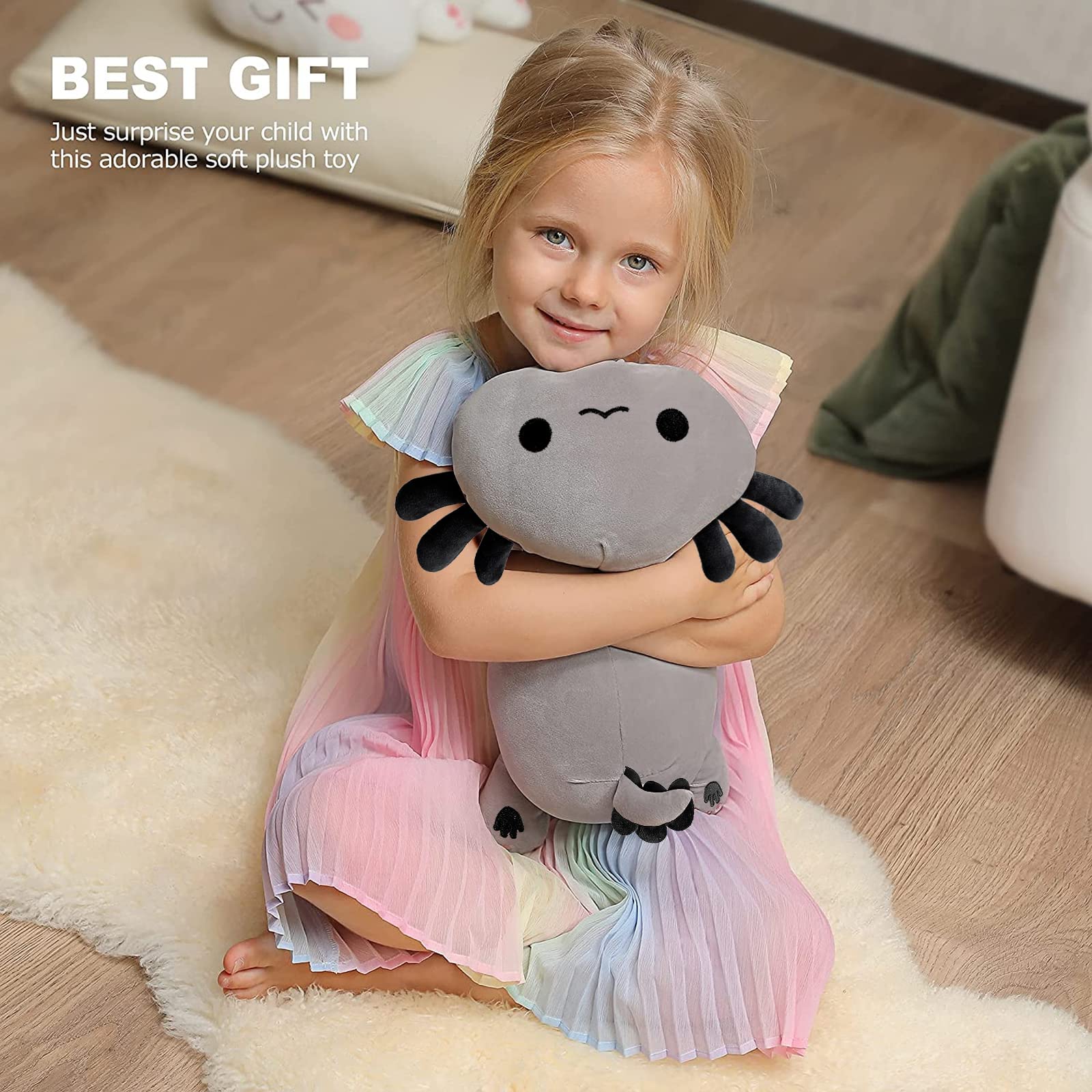 Foto 5 pulgar | Peluche Onsoyours Cute Axolotl Gris 33 Cm Para Niños - Venta Internacional.