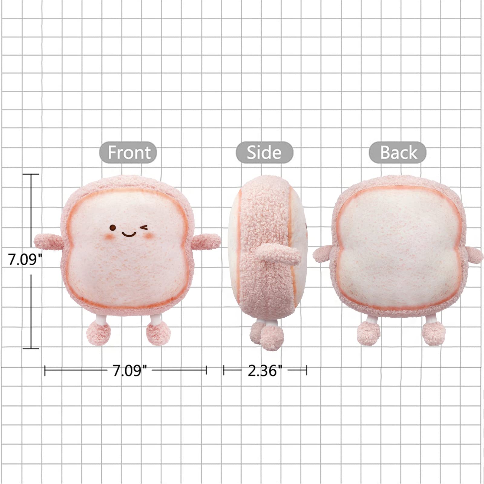 Foto 5 pulgar | Almohada de Peluche Vhyhcy Pan Tostado Rosa - Venta Internacional