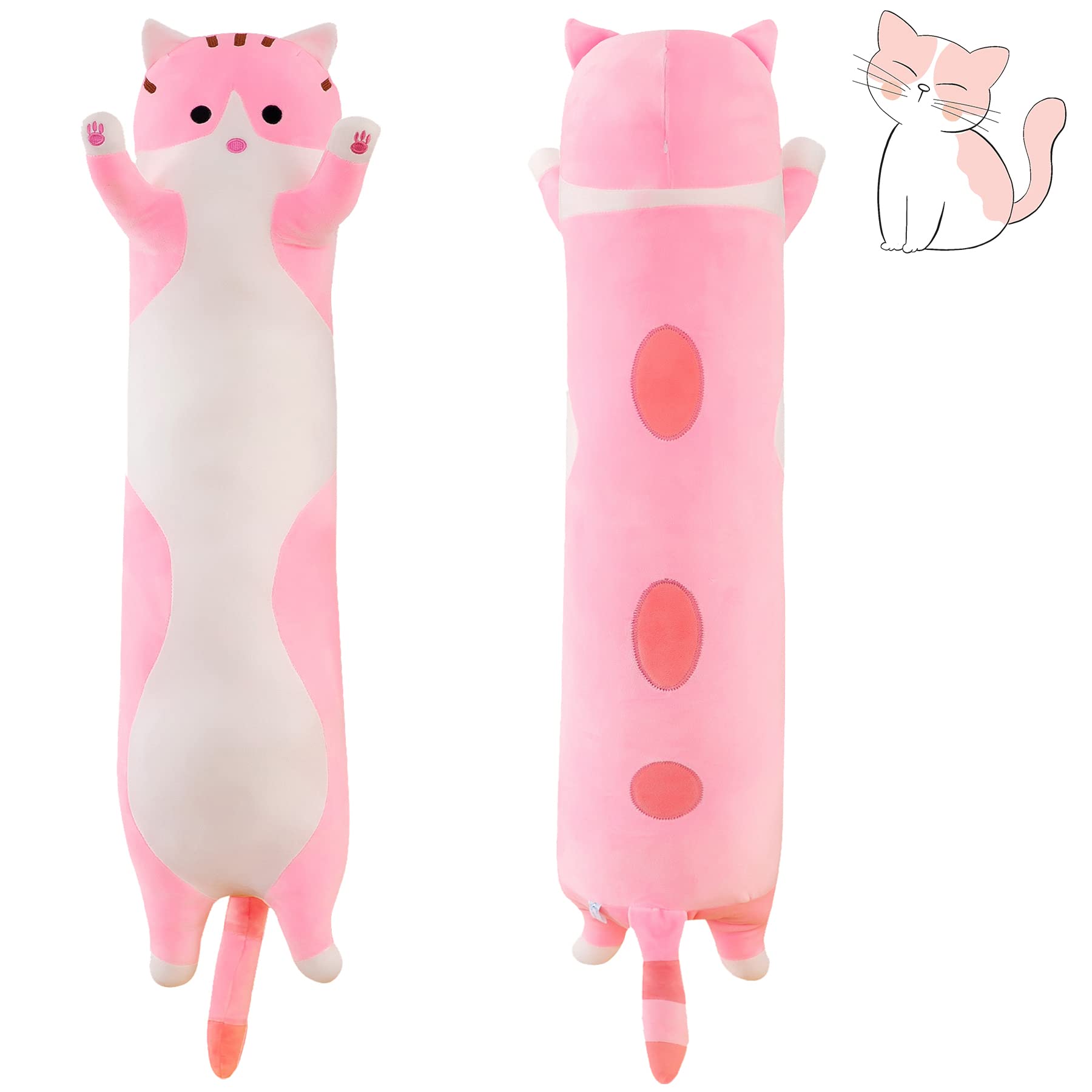 Foto 2 pulgar | Almohada de Felpa Snowolf Rosa Cat Soft de 50 cm para Niños - Venta Internacional