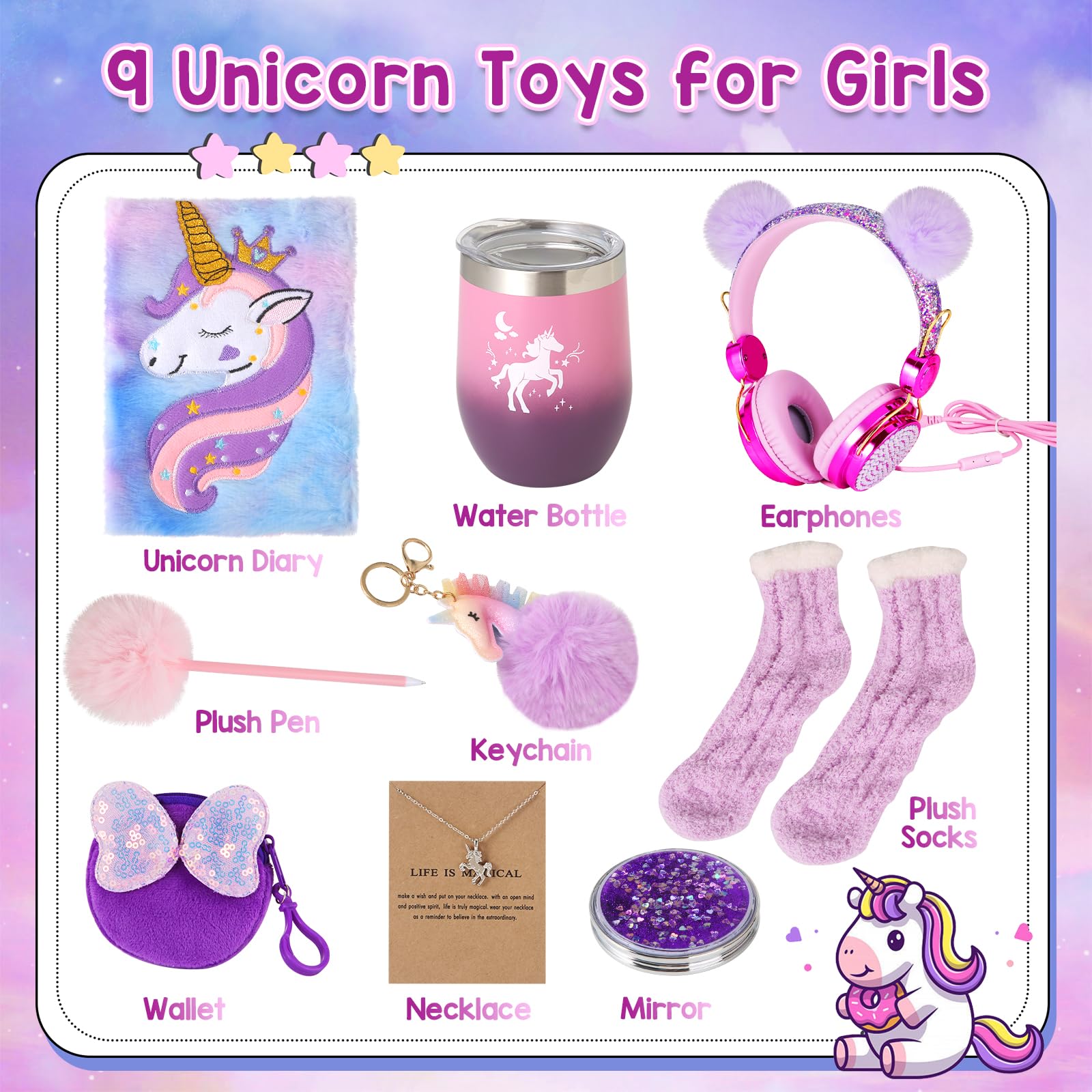 Foto 3 pulgar | Set De Regalo Con Forma De Unicornio Aberlls Para Niñas De 5 A 10 Años O Más Con Accesorios - Venta Internacional.