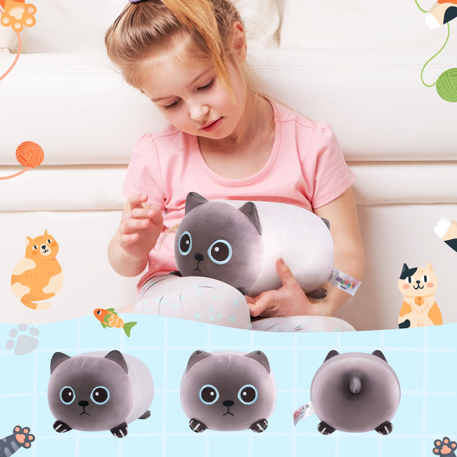 Foto 5 pulgar | Almohada de Felpa Mewaii Cute Cat Siamese de 20 cm para Niños - Venta Internacional