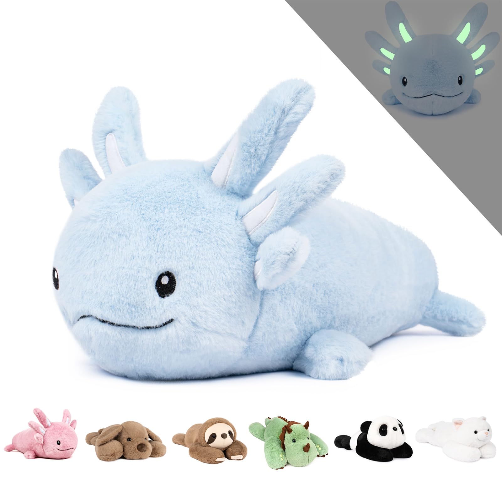 Peluche Pesado Niuniu Daddy Axolotl 1,3 Kg Azul - Venta Internacional. $1,145