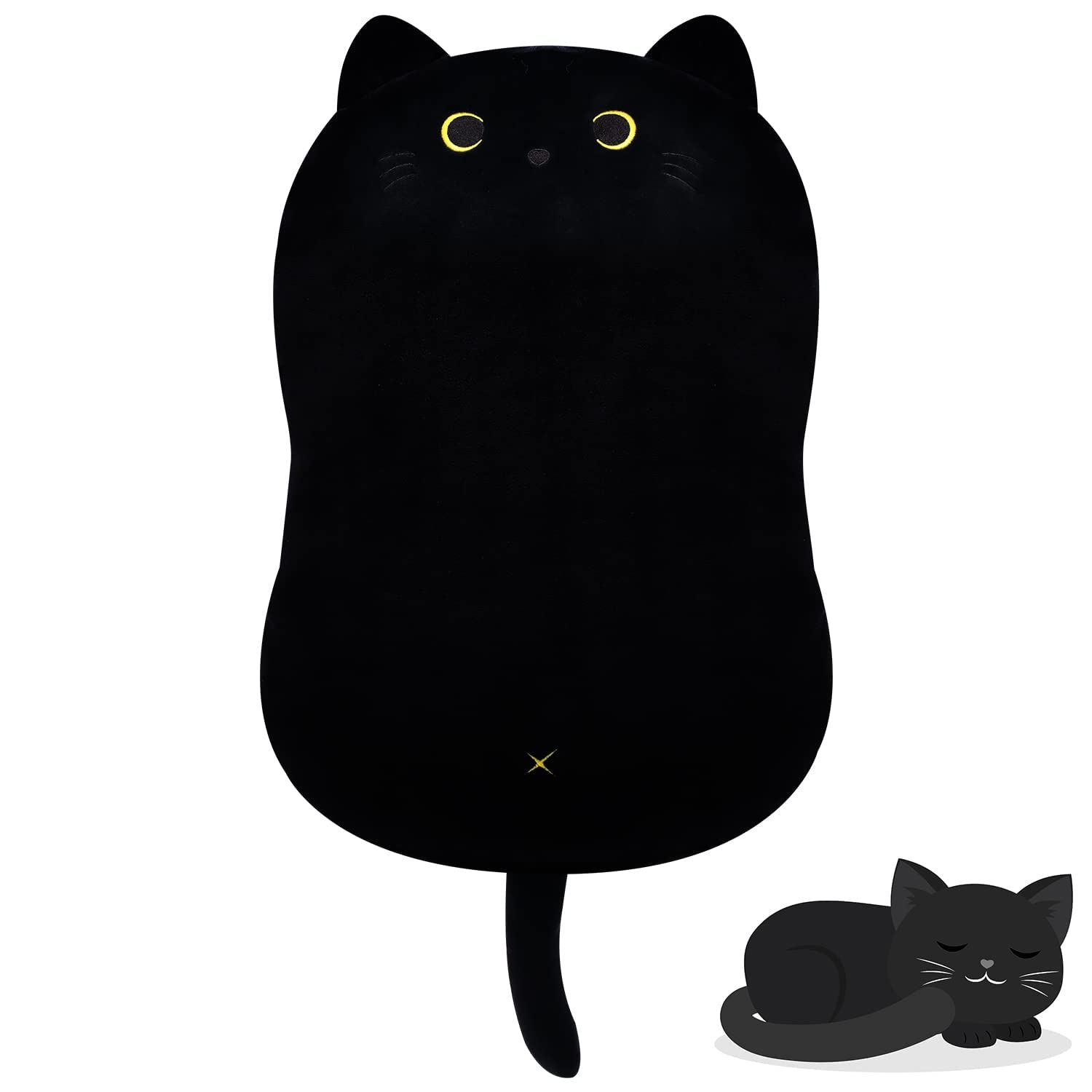 Foto 2 pulgar | Almohada de Peluche iBccly con Forma de Gato Negro para Niños - Venta Internacional