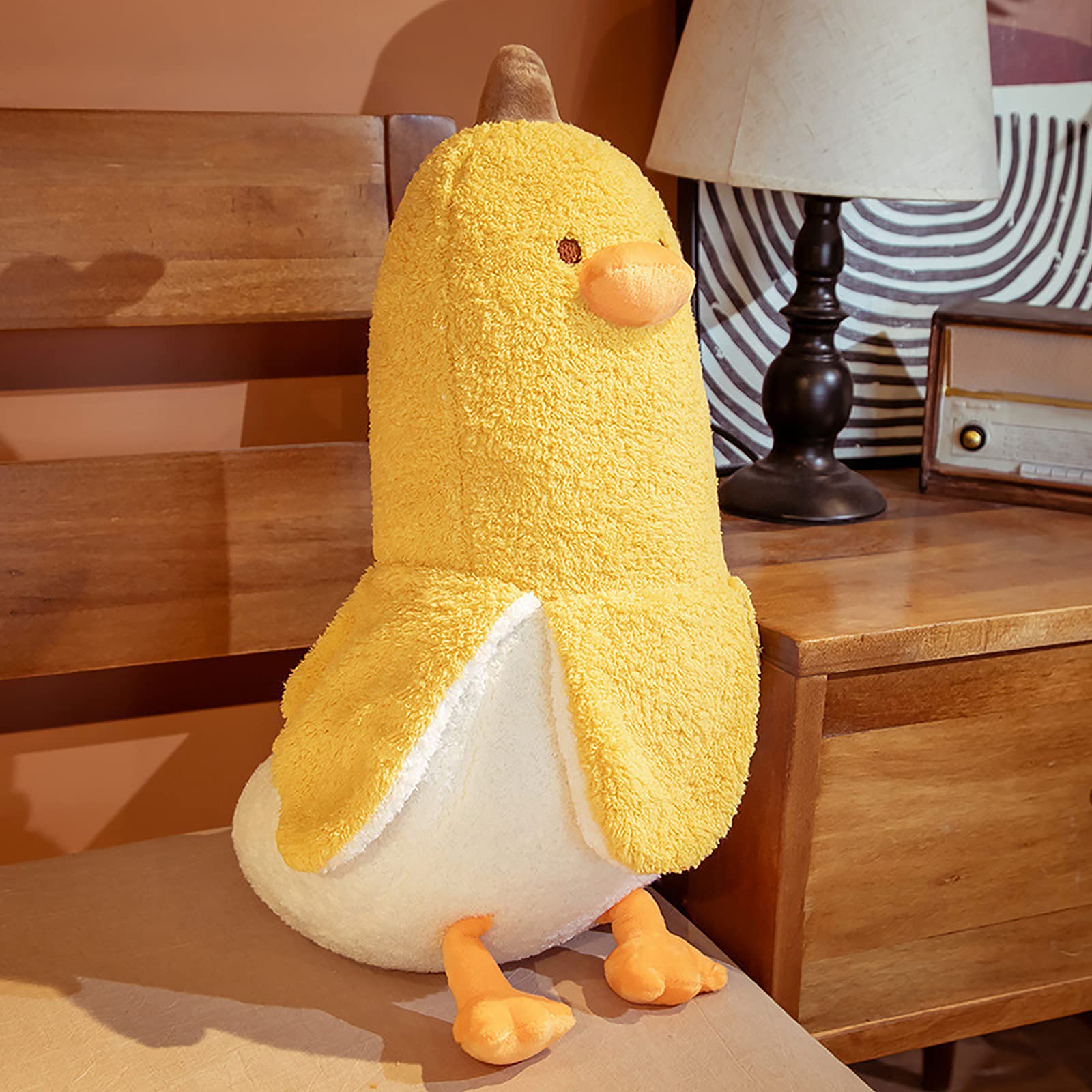 Foto 5 pulgar | Almohada de Peluche Peach Cat con Forma de Plátano y Pato Amarillo 90 cm - Venta Internacional