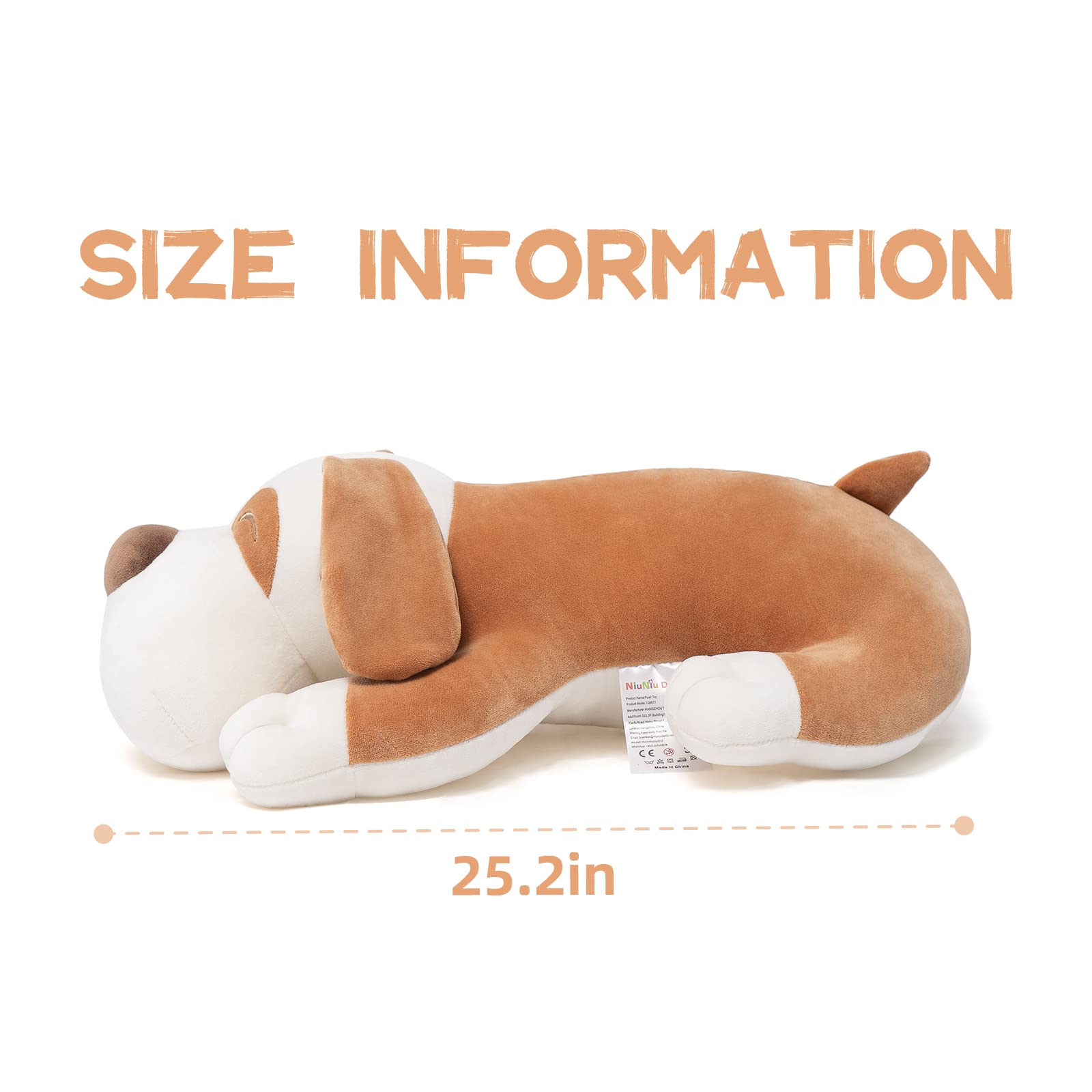 Foto 3 pulgar | Almohada de Peluche Niuniu Daddy Dog de 65 Cm color Marrón - Venta Internacional