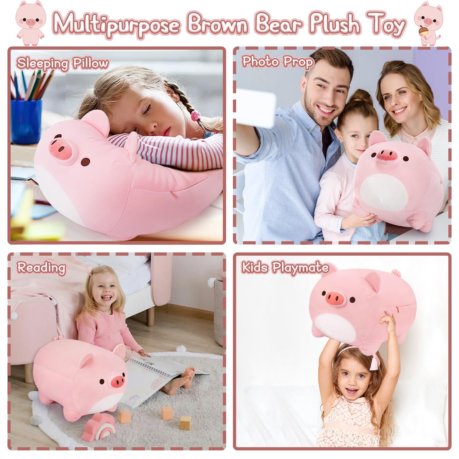 Foto 6 pulgar | Peluche De Peluche Auspicious Beginning Pink Pig De 40 Cm - Venta Internacional.