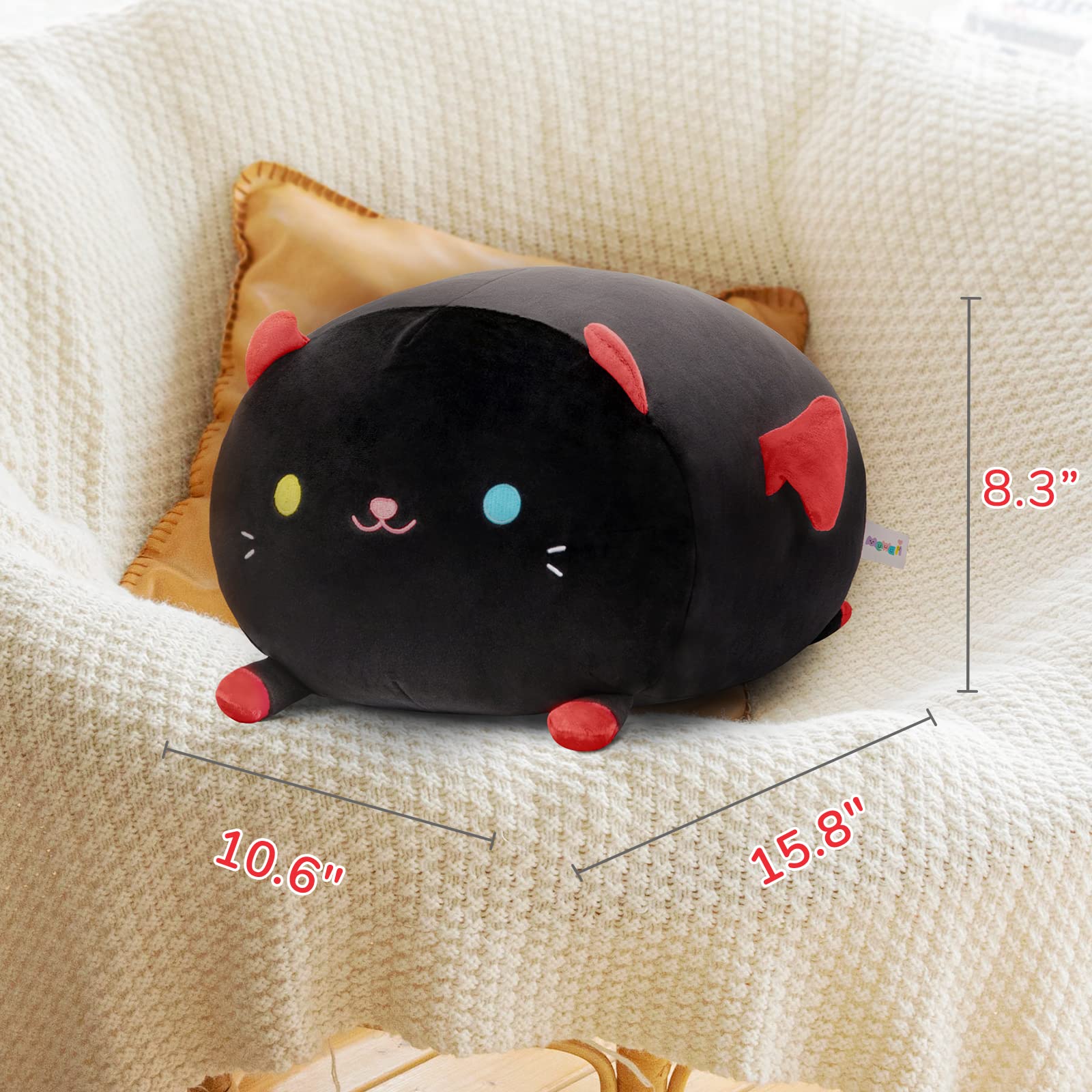 Foto 5 pulgar | Almohada De Felpa Mewaii Con Diseño De Gato Negro De 16 Pulgadas Con Diseño De Halloween - Venta Internacional.