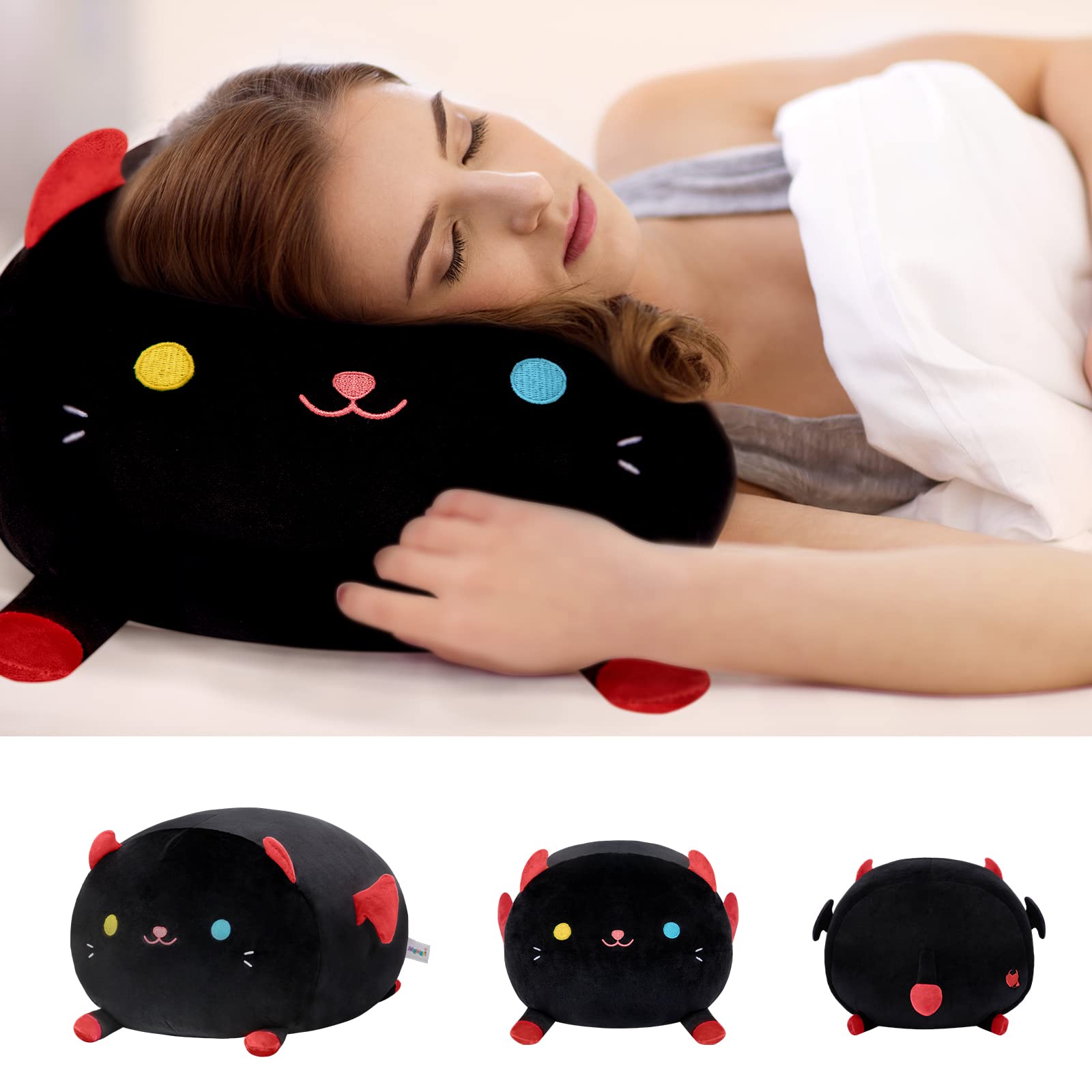 Foto 7 pulgar | Almohada De Felpa Mewaii Con Diseño De Gato Negro De 16 Pulgadas Con Diseño De Halloween - Venta Internacional.