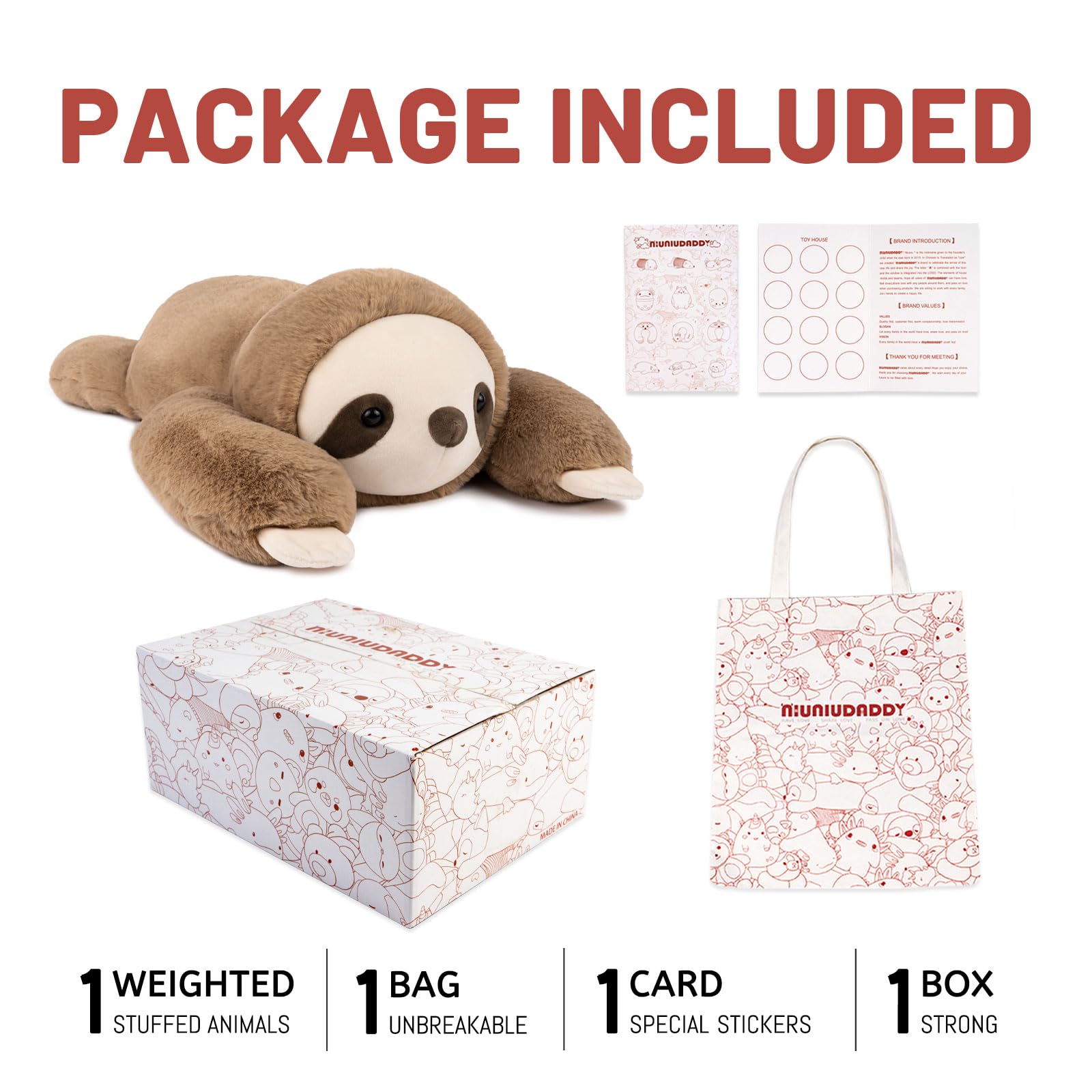 Foto 4 | Peluche De Perezoso Pesado Niuniu Daddy, 1,5 Kg, Para La Ansiedad - Venta Internacional.
