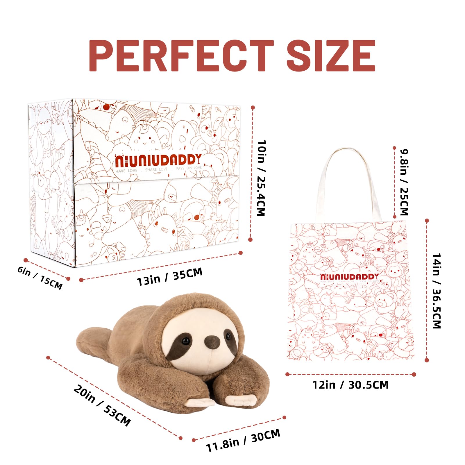 Foto 8 pulgar | Peluche De Perezoso Pesado Niuniu Daddy, 1,5 Kg, Para La Ansiedad - Venta Internacional.
