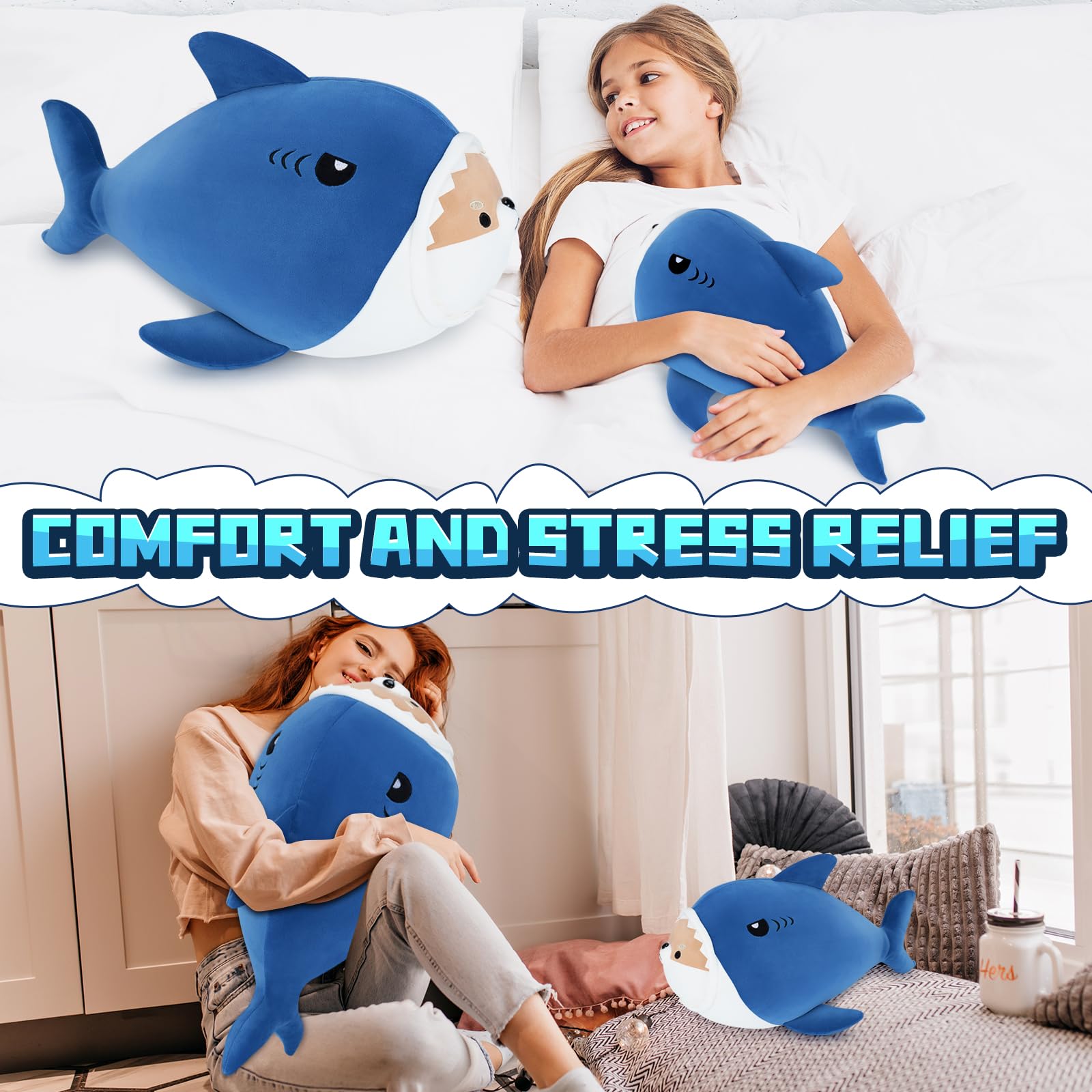 Foto 5 pulgar | Almohada de Felpa Shark Corgi Auspicious Beginning 40 cm - Venta Internacional